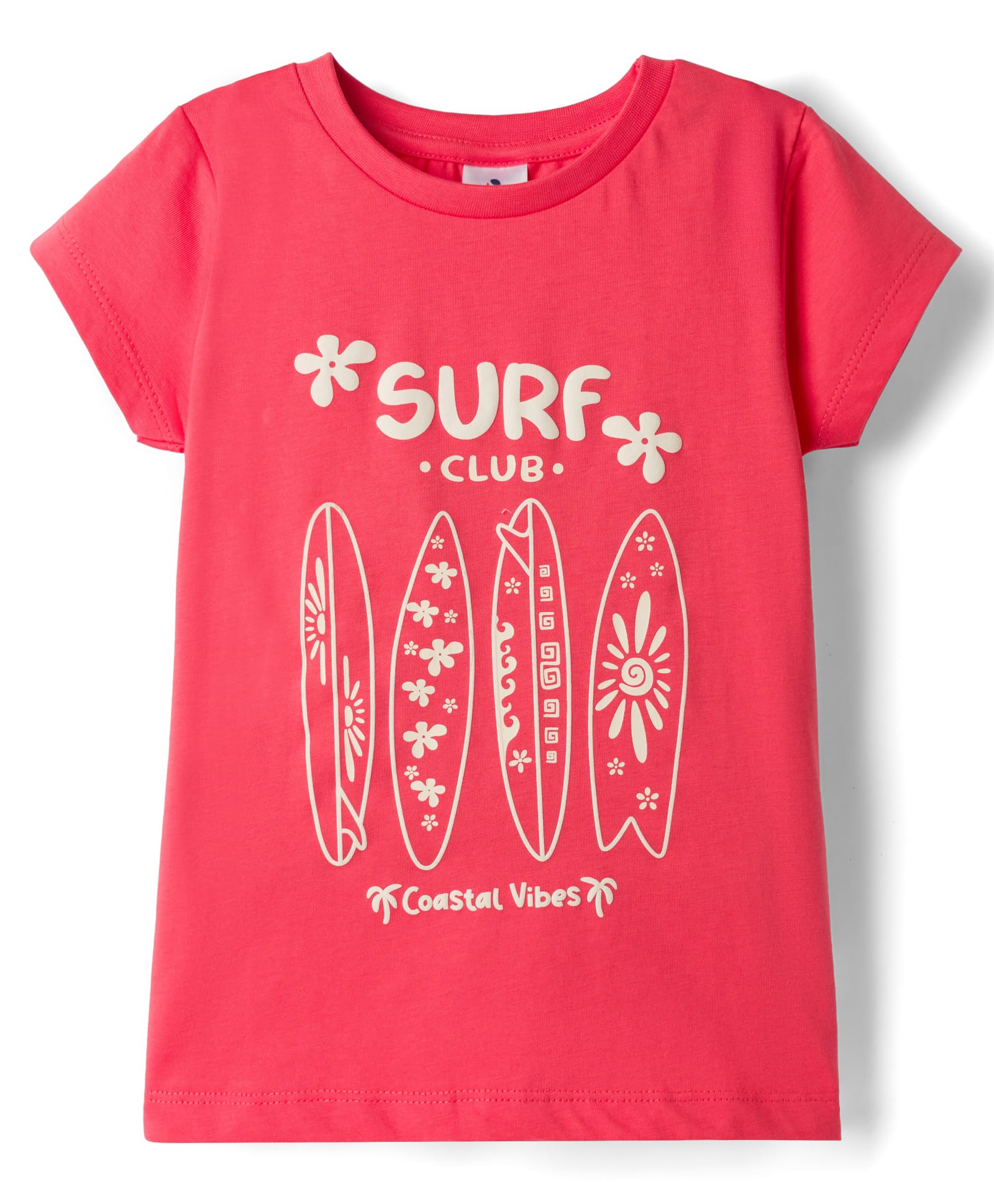 Ollypop Sinker Knit Half Sleeves Beach Theme Printed T-Shirt - Dark Pink-image-17