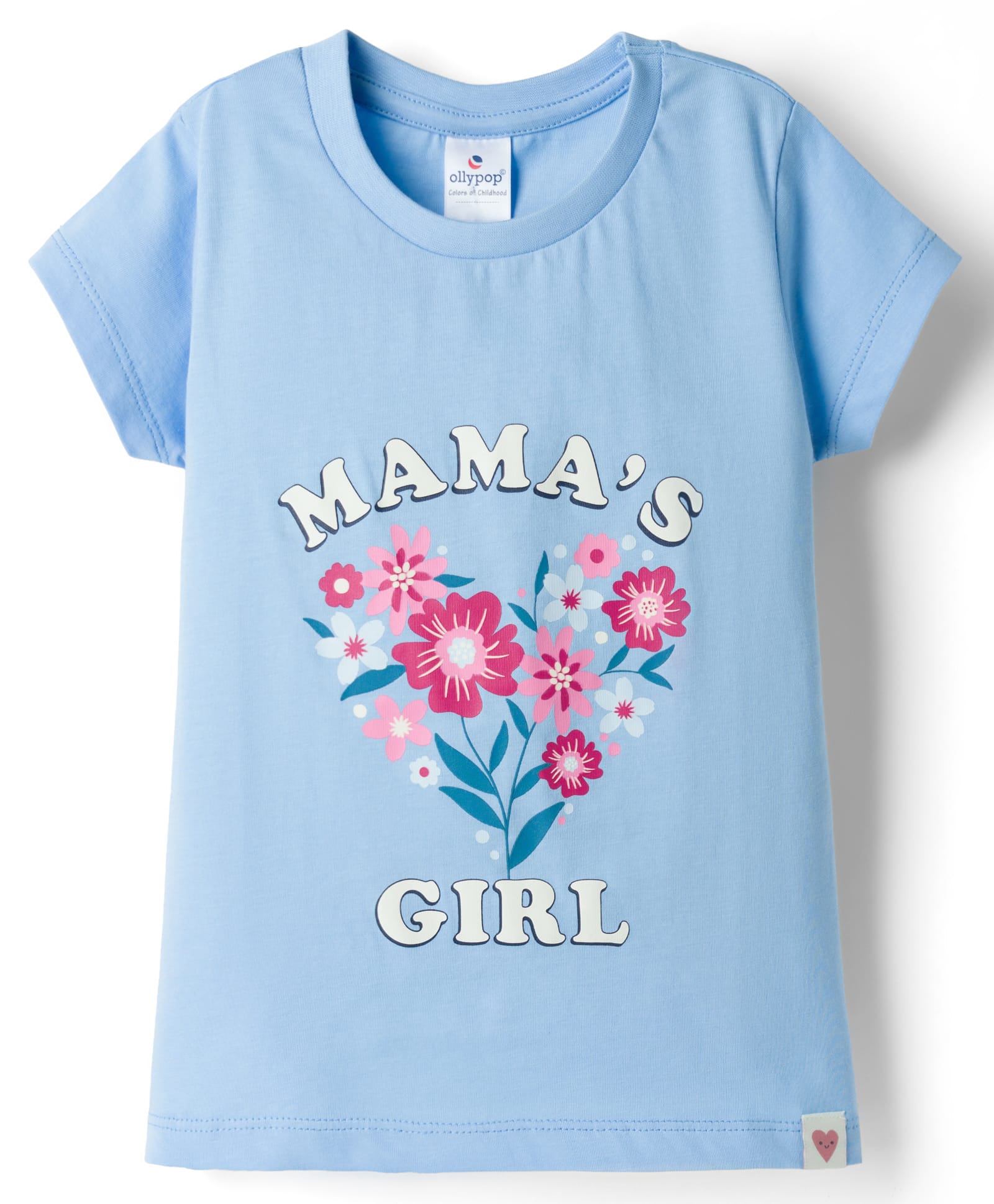 Ollypop Sinker Knit Half Sleeves Floral Printed T-Shirt - Light Blue-image-34