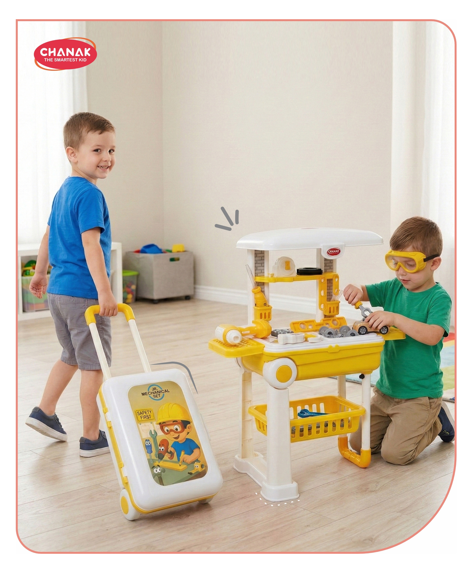 Aditi Toys Jr. Mechanical Set with Pull & Push Trolley for Kids,Mechanical Set with LED Light Instruments, Pretend Play Tool Set for Kids Above 3 Years, 24 Piece Tool Kit, BIS Approved (Yellow)-picture-26