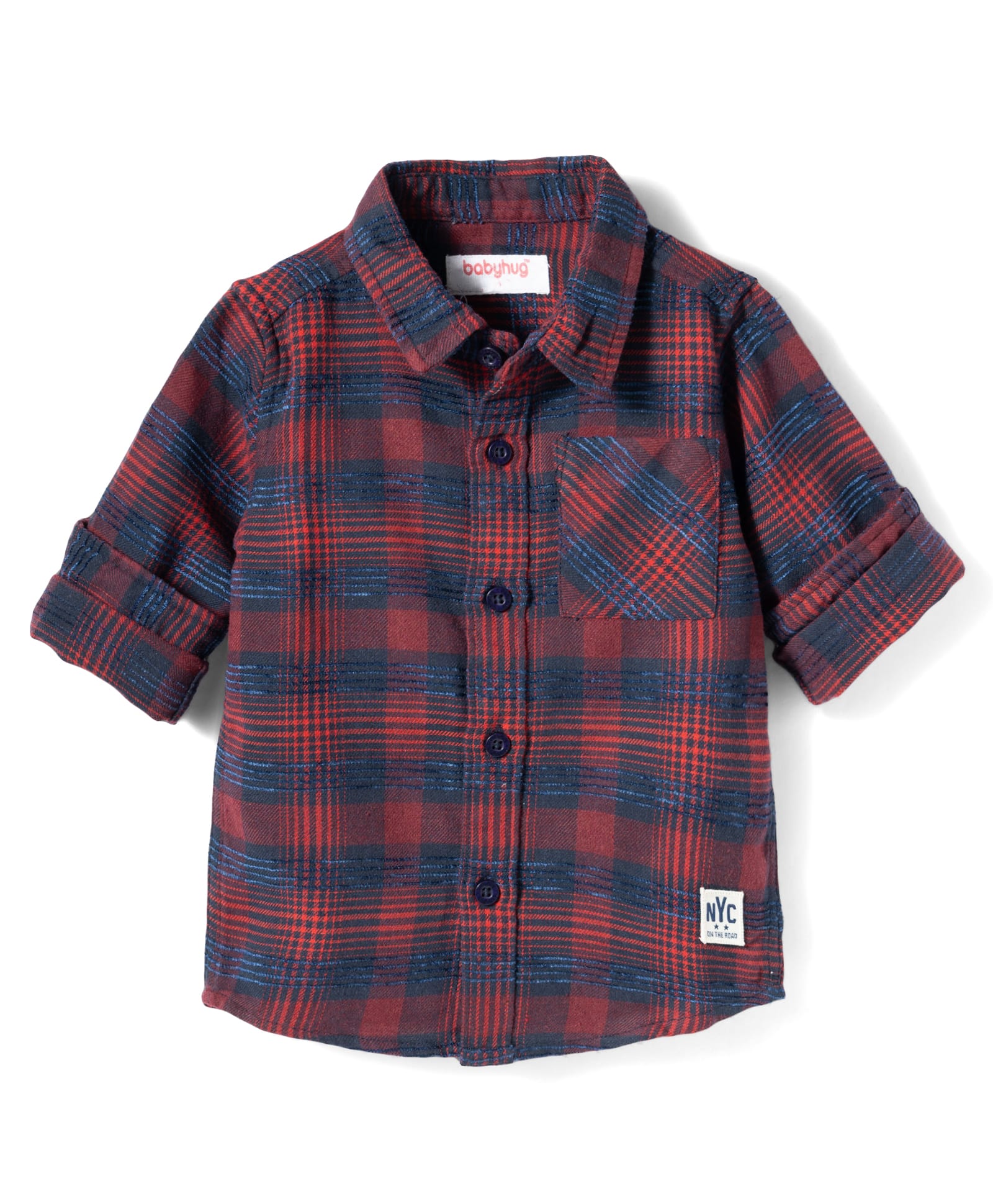 Babyhug Cotton Woven Full Sleeves Checkered Shirt - Red-picture-22