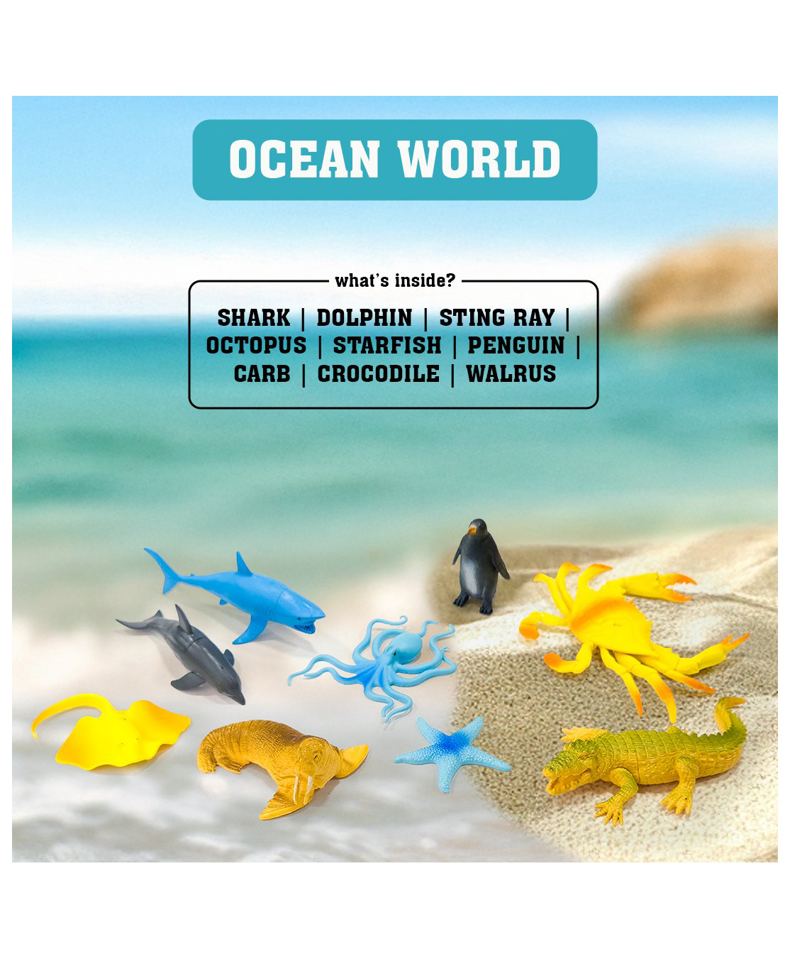 Ratnas Ocean World Figures Set - Colorful & Educational Toy for Kids - 9 Pieces.-picture-17