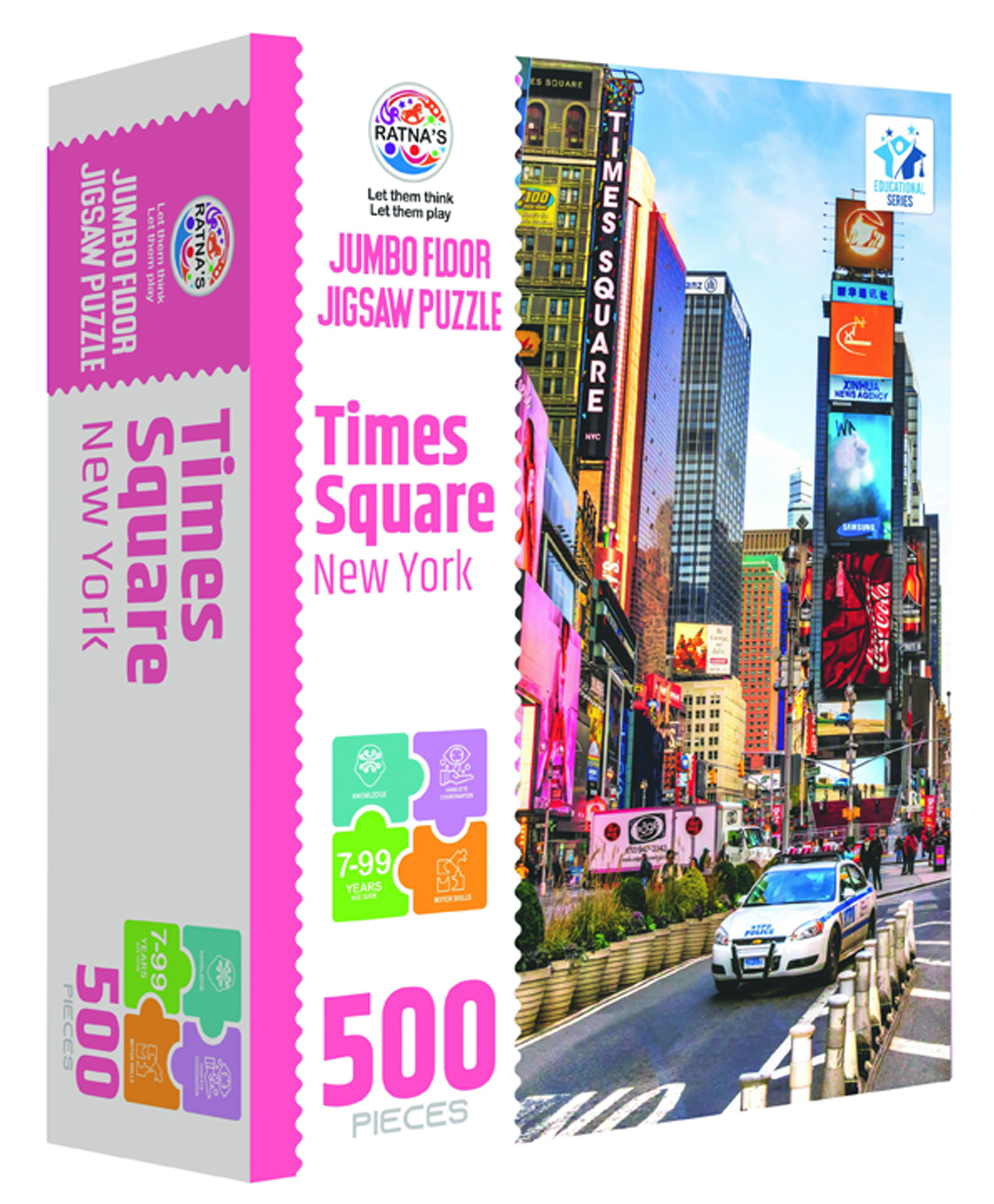 Ratnas Times Square New York Jumbo Floor Jigsaw Puzzle, Iconic NYC Skyline & Landmark Puzzle for Kids & Adults, Educational & Fun Activity, Perfect Gift - 500 Pieces-image-43