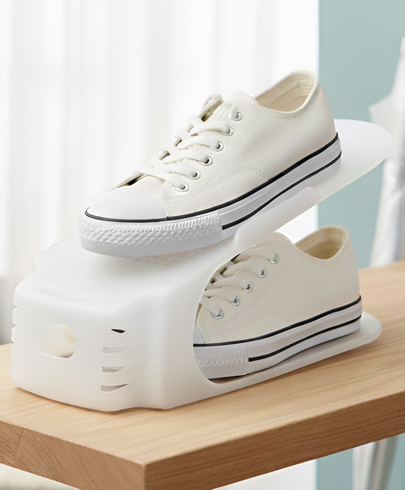 STOR Shoe Storage Rack, Set of 3 | Frosted White | Polypropylene Shoe Organizer | Home Storage-image-36
