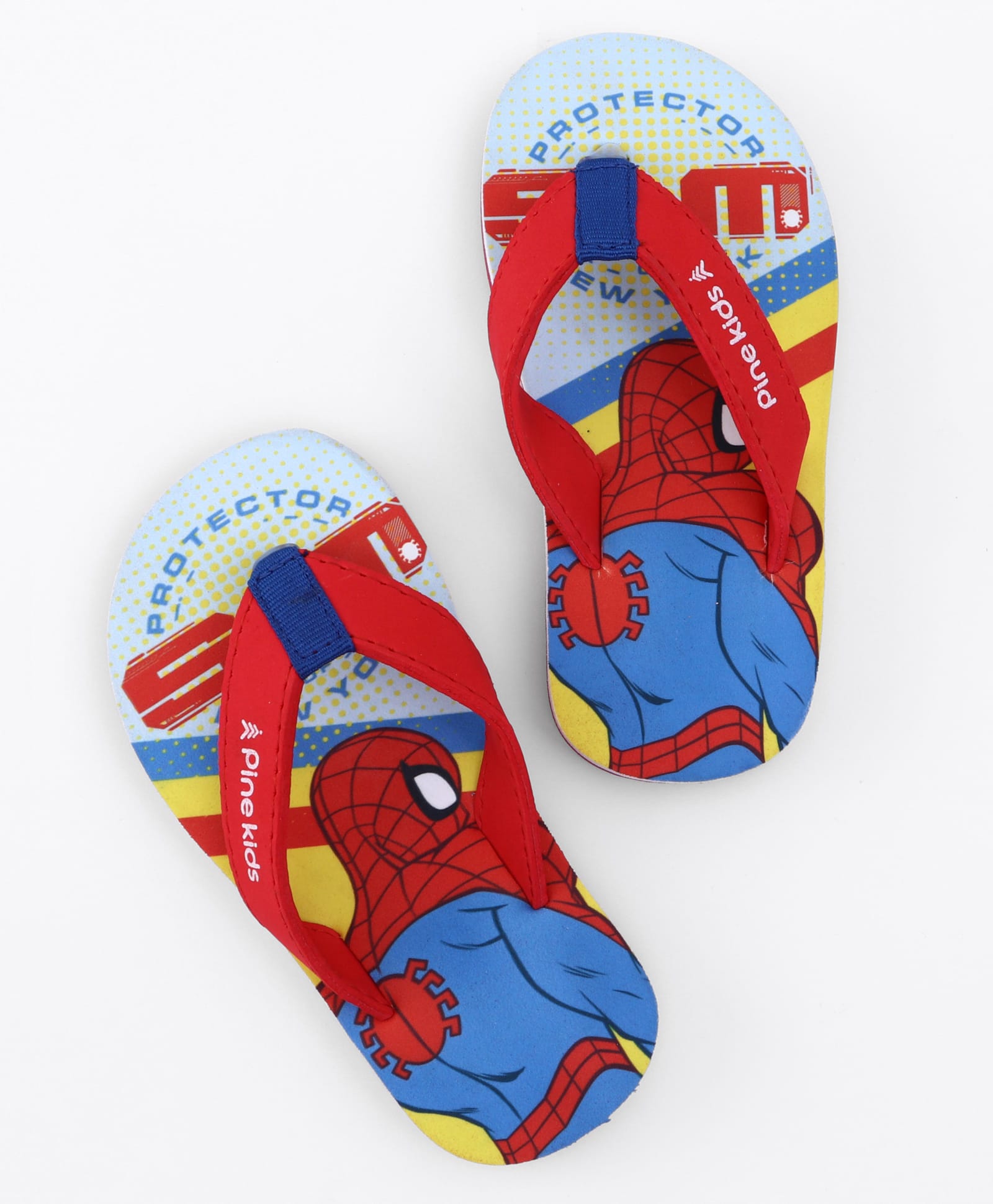 Pine Kids Marvel Slip On Flip Flops with Spider-Man Print - Red-picture-20