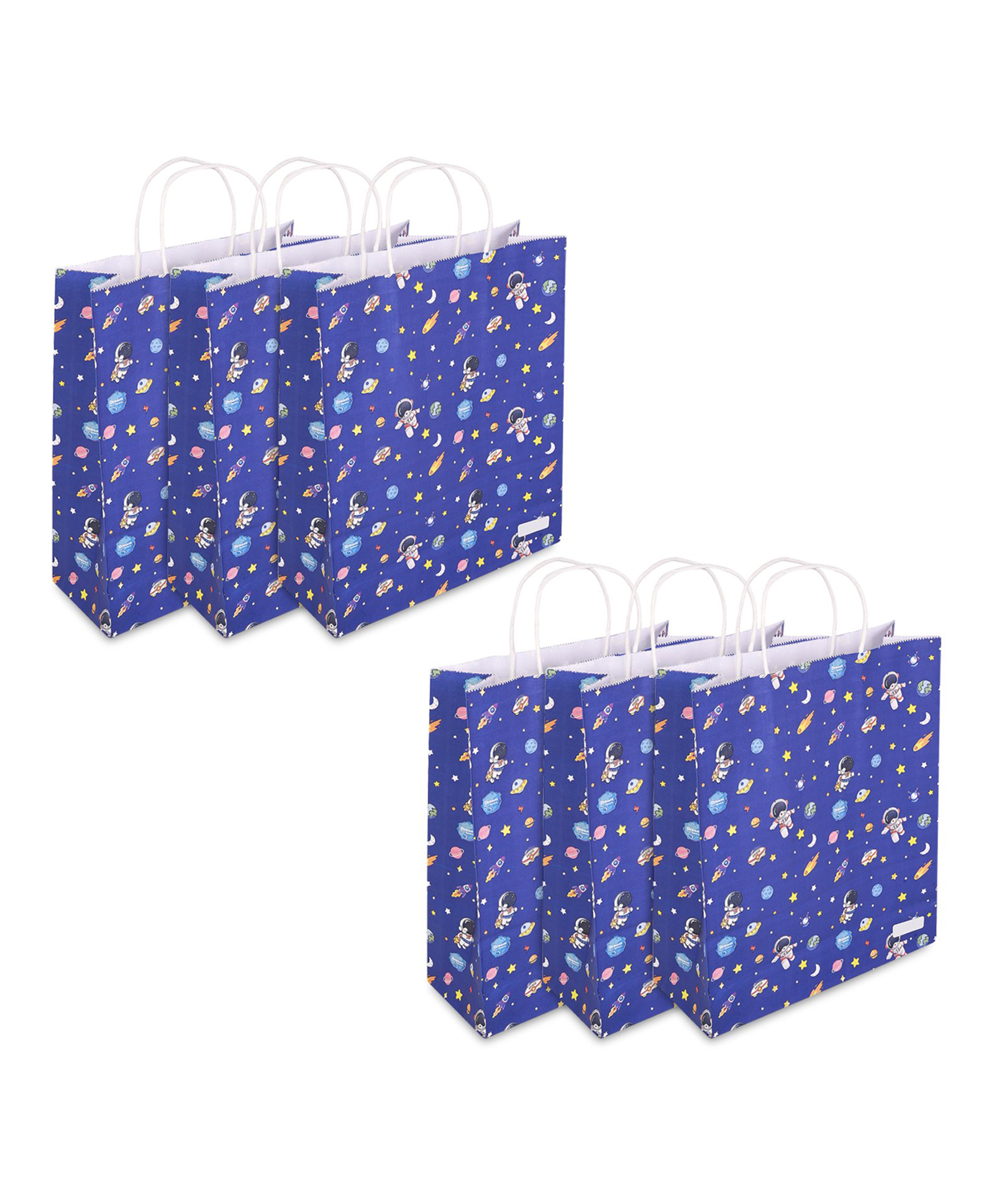 Asera Paper Gift Bags, 12x10x3 Inches, Party Favor Goodie Bags, Reusable Paper Return Gift Bags ( Space (6 Pcs))-picture-29