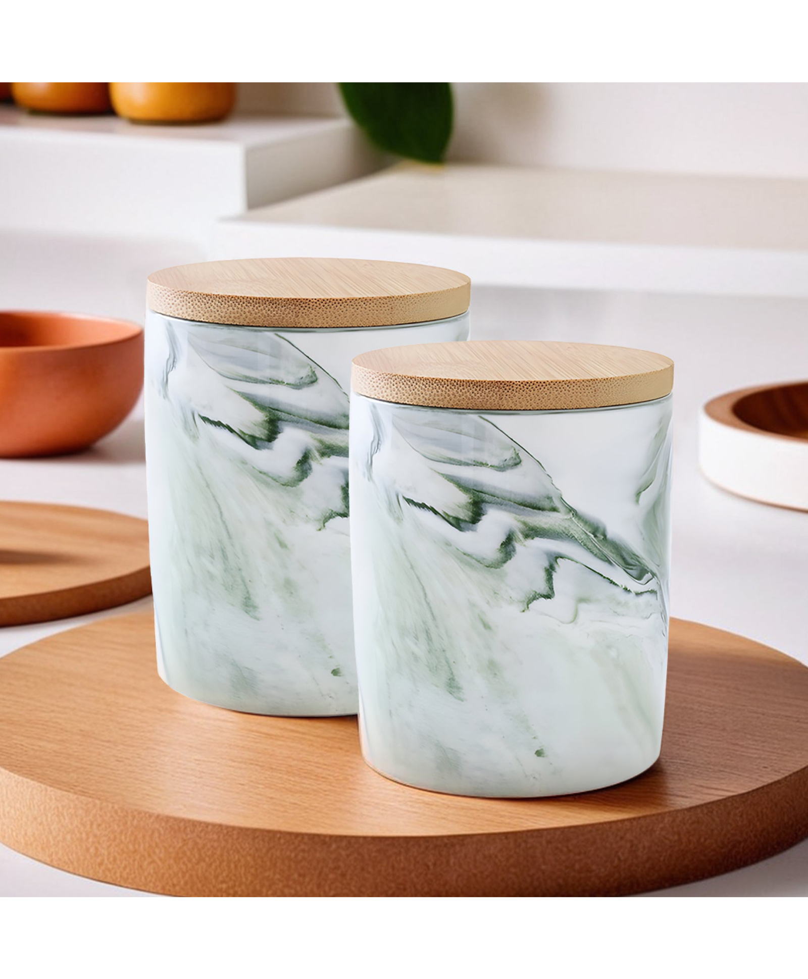 the better home 2 Ceramic Jar | 400ml | Green | YX09-M-GN-picture-30