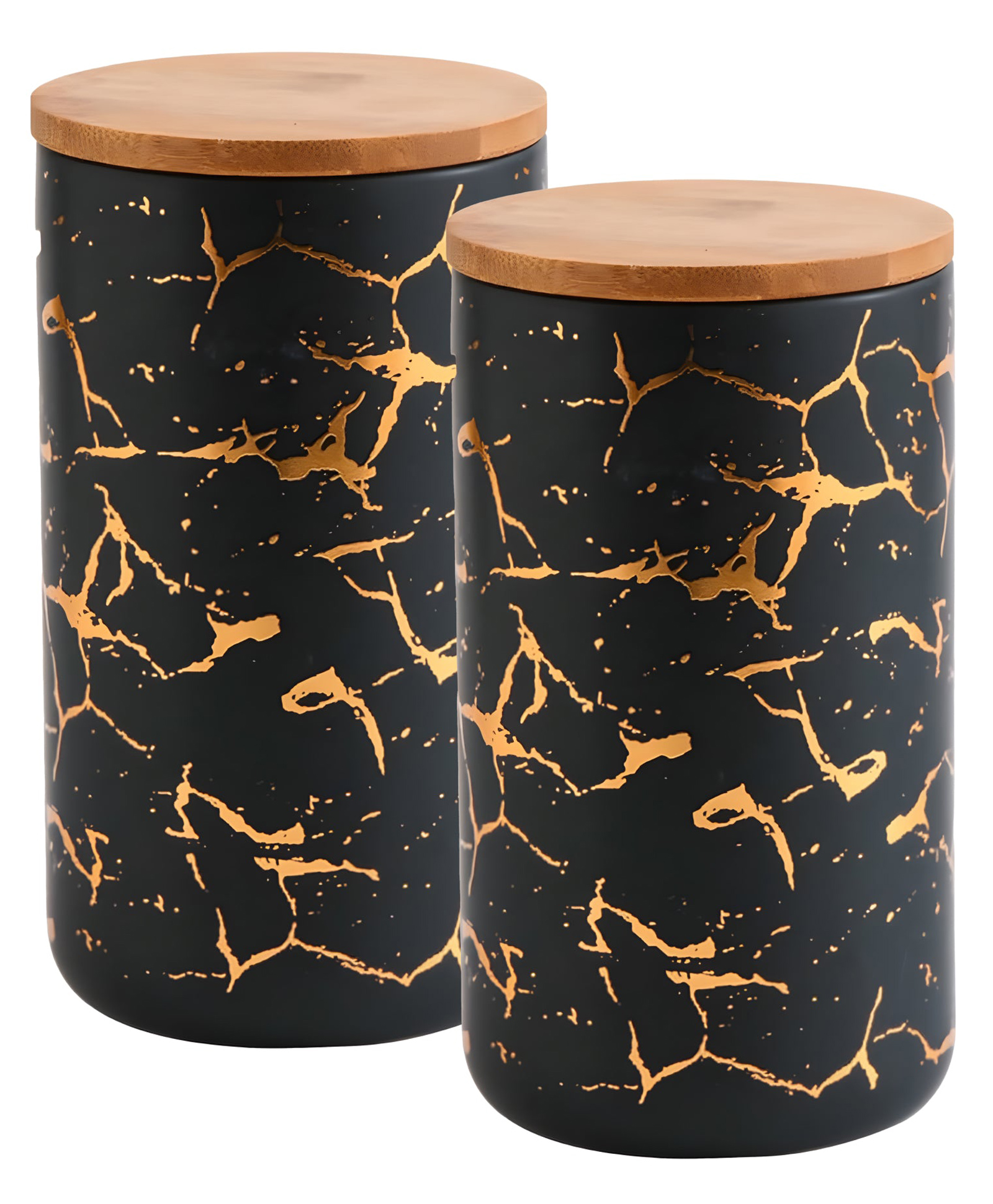 the better home 2 Ceramic Jar | 1000ml | Black with print | YX13-L-BK-picture-34