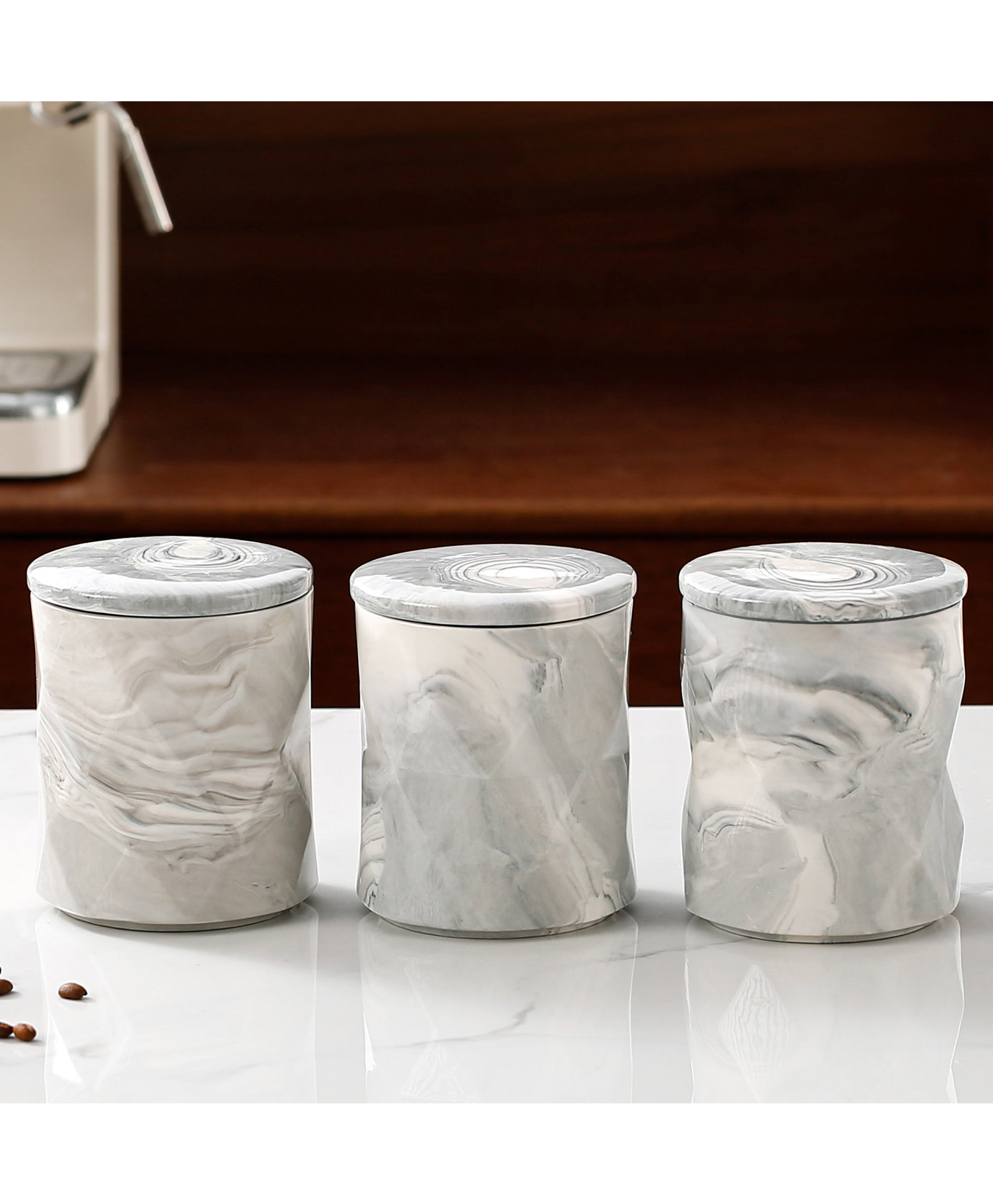 the better home Ceramic Jars with Ceramic Lid|Set of 3 without holder|740ml Each | PLSM30 | Multi-colour-picture-19