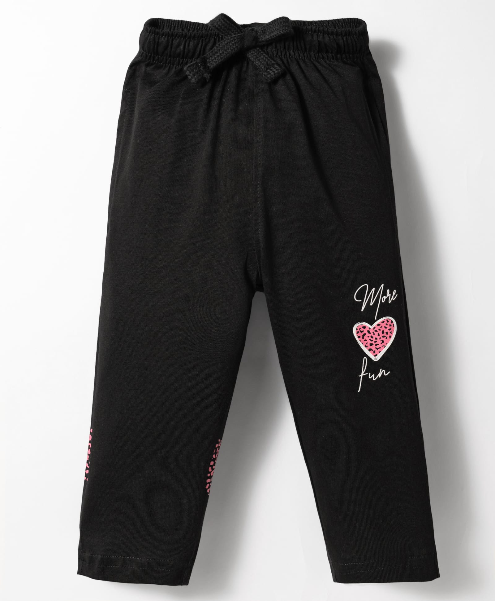 Doreme Knitted Full Length Lounge Pant with Heart Print - Black-picture-23