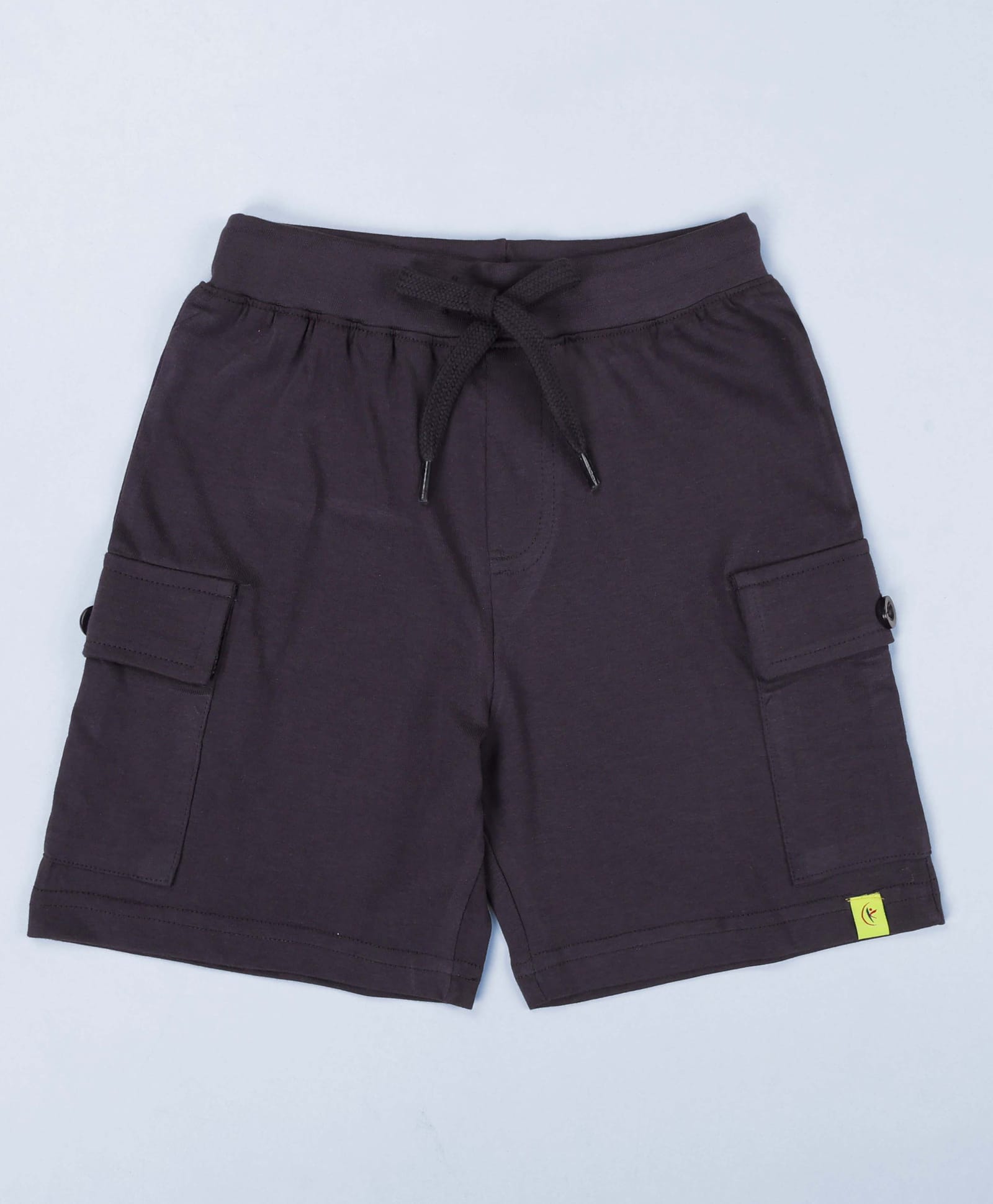 Kiddopanti Cotton Knit Solid Cargo Shorts - Charcoal Grey-picture-25