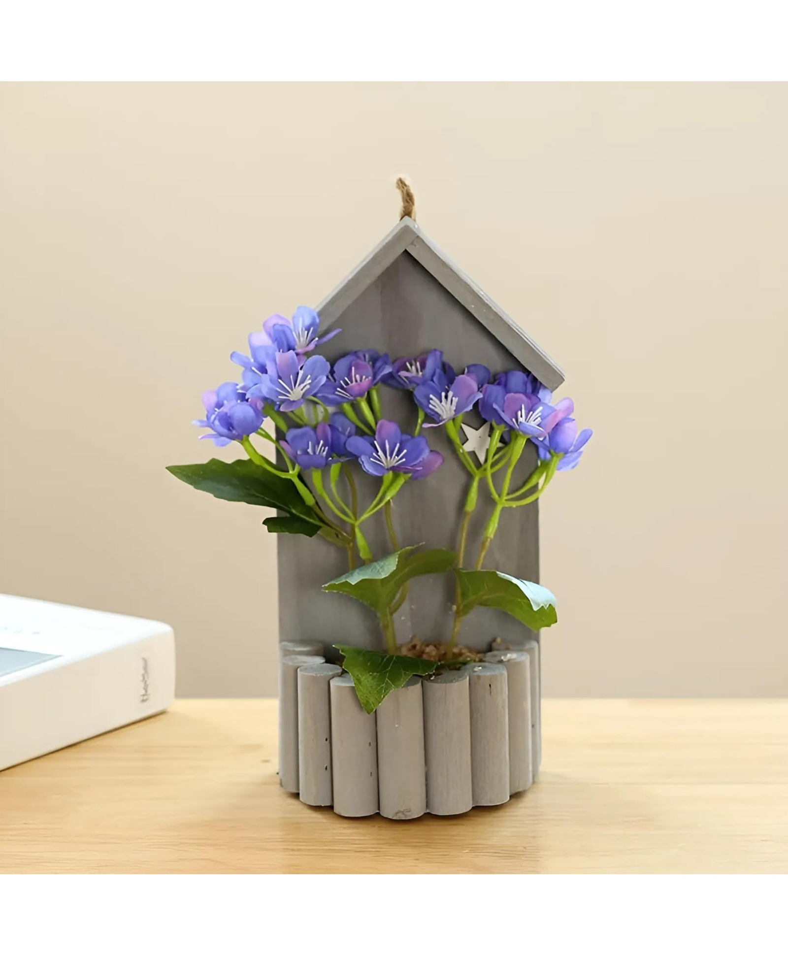The Better Home Artificial Plants with Pot (26cm Blue Flowers) | Artificial Plants for Decoration | Artificial Plant for Living Room | Artificial Hanging Plants for Home Decor-picture-33