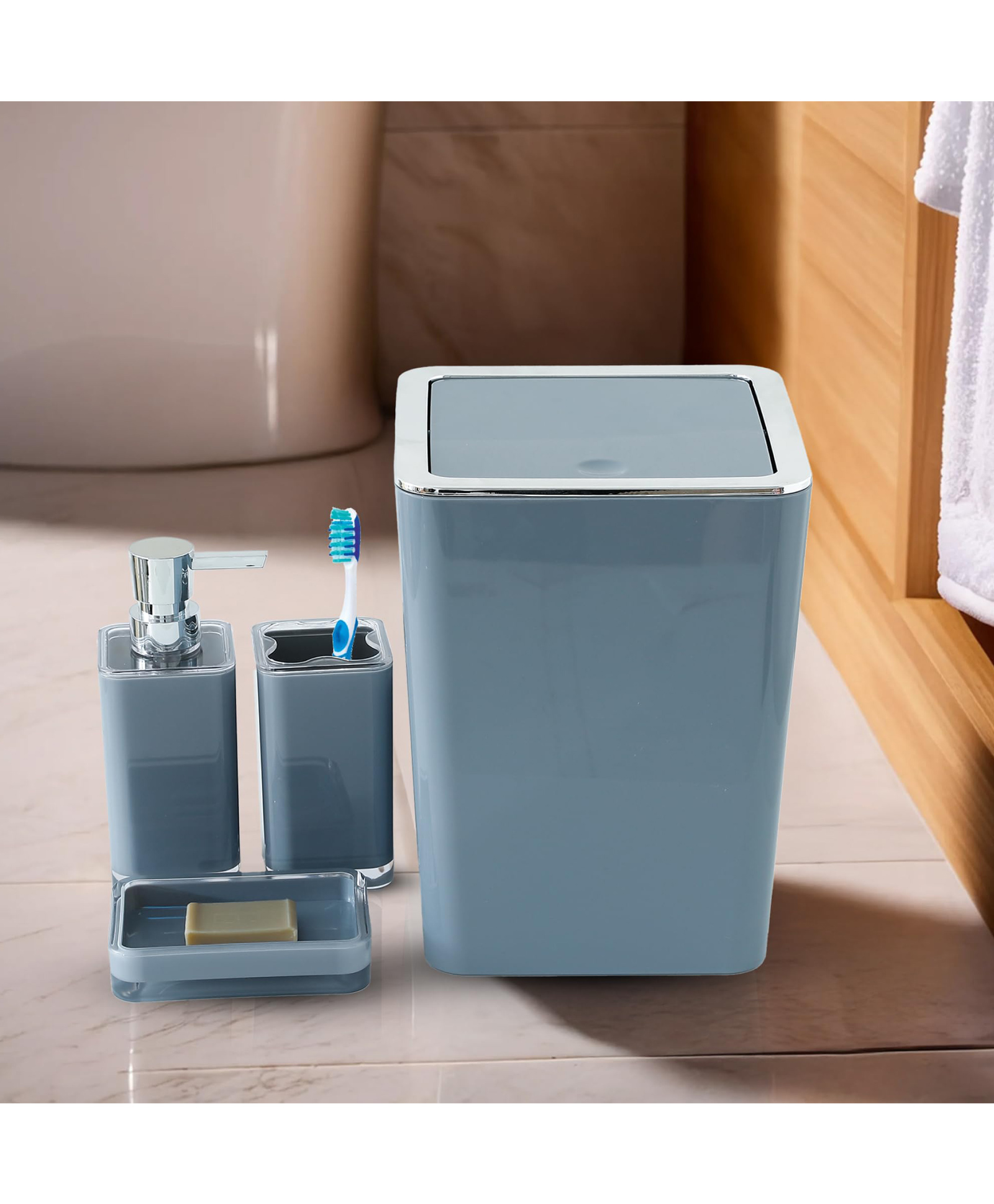 Bathroom accessories set(Pack of 4) | KL-HA318-BS-GRY-image-26