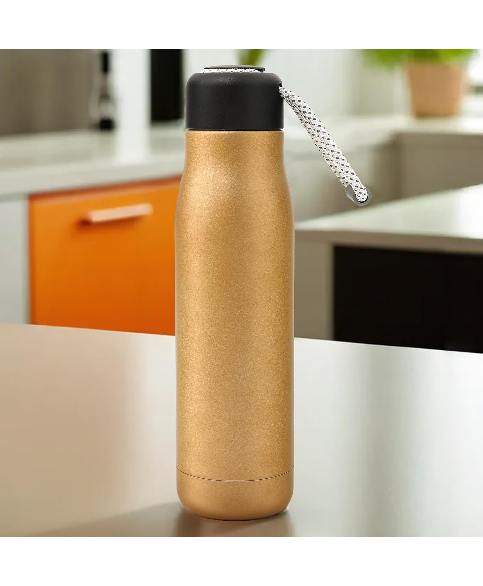 The Better Home Insulated Stainless Steel Water Bottle 550ml | Hot Cold Bottle Office School Gym | 8 Hrs Insulation Airtight Leak Proof BPA Free | Light Brown-image-30