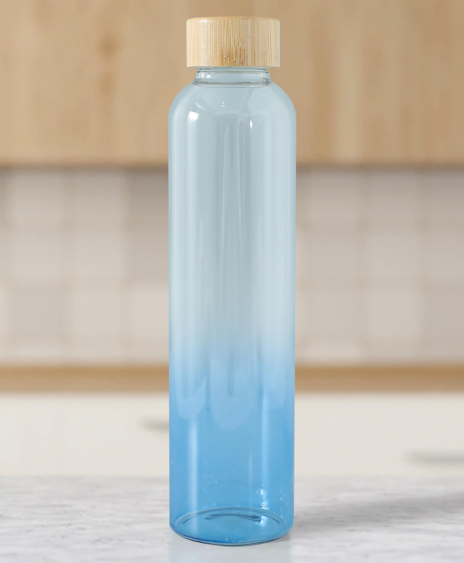 The Better Home Borosilicate Glass Water Bottle | 500ml | Bamboo Lid | Fridge Water Bottles for Men, Women | BabyBlue-picture-49