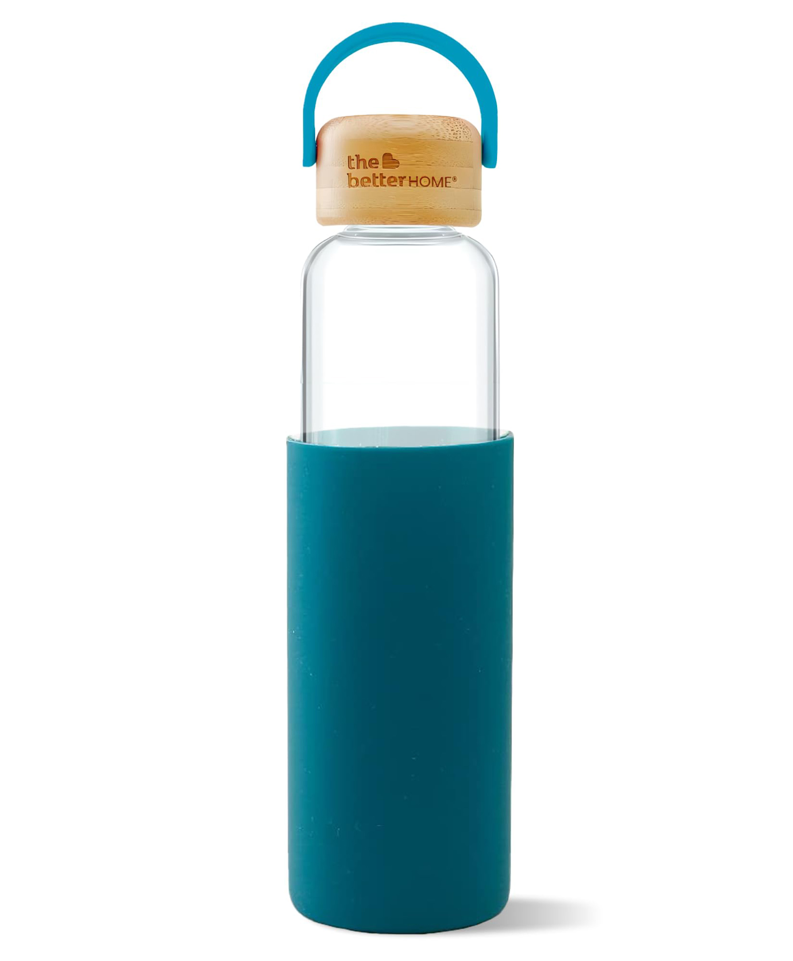 The Better Home Borosilicate Glass Water Bottle with Sleeve (500ml) | Non Slip Silicon Sleeve & Bamboo Lid | Fridge Water Bottles for Men, Women (Golden)-picture-35