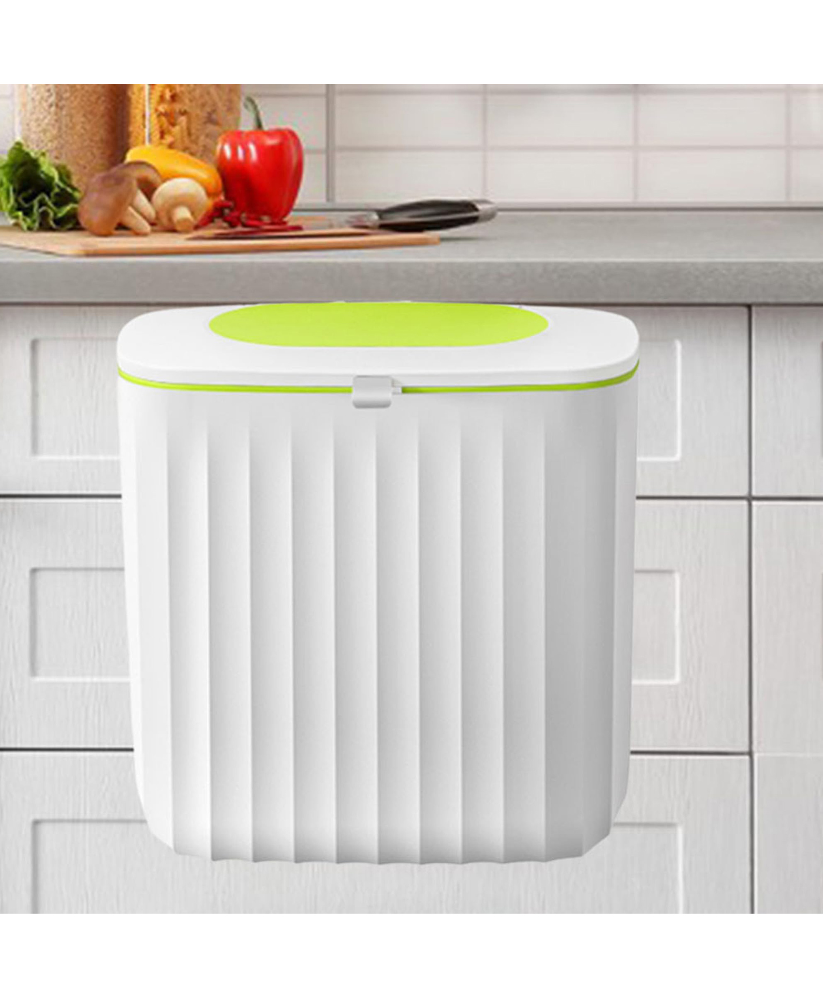 The Better Home 8L Dustbin For Kitchen | Dustbin For Bathroom | Dustbin For Home | Dustbin For Bedroom | Steel Dustbin With Lid | Dustbin For Office | Garbage Bin - Green-picture-41
