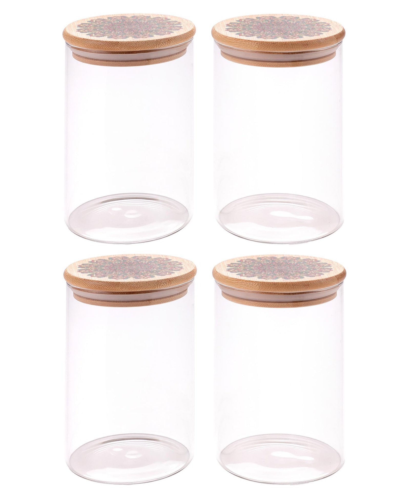 The Better Home Borosilicate Kitchen Containers Set with Printed Bamboo Lids | Jar For Kitchen Storage Box | Glass Jars For Cookies, Snack, Spices, Tea, Coffee | (Pack of 4 (Green Printed Lid))-picture-36