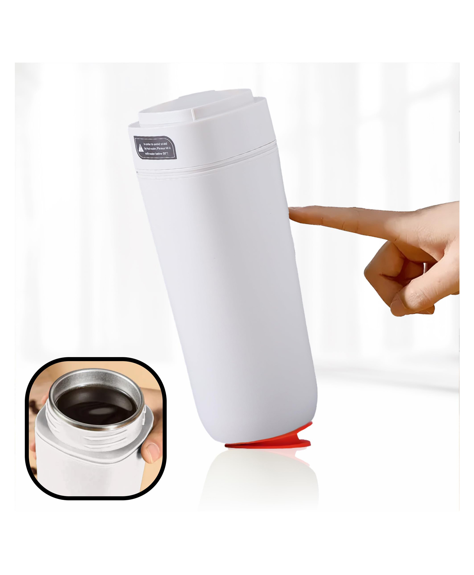 the better home UMAI (480 ml) | Anti Fall Tumbler Stainless Steel | Doubled Walled Insulated Coffee Tumbler with Lid & Handle | Diwali Gift for Friends & Family | Insulated Coffee Tumbler for Home and Office | White-picture-12