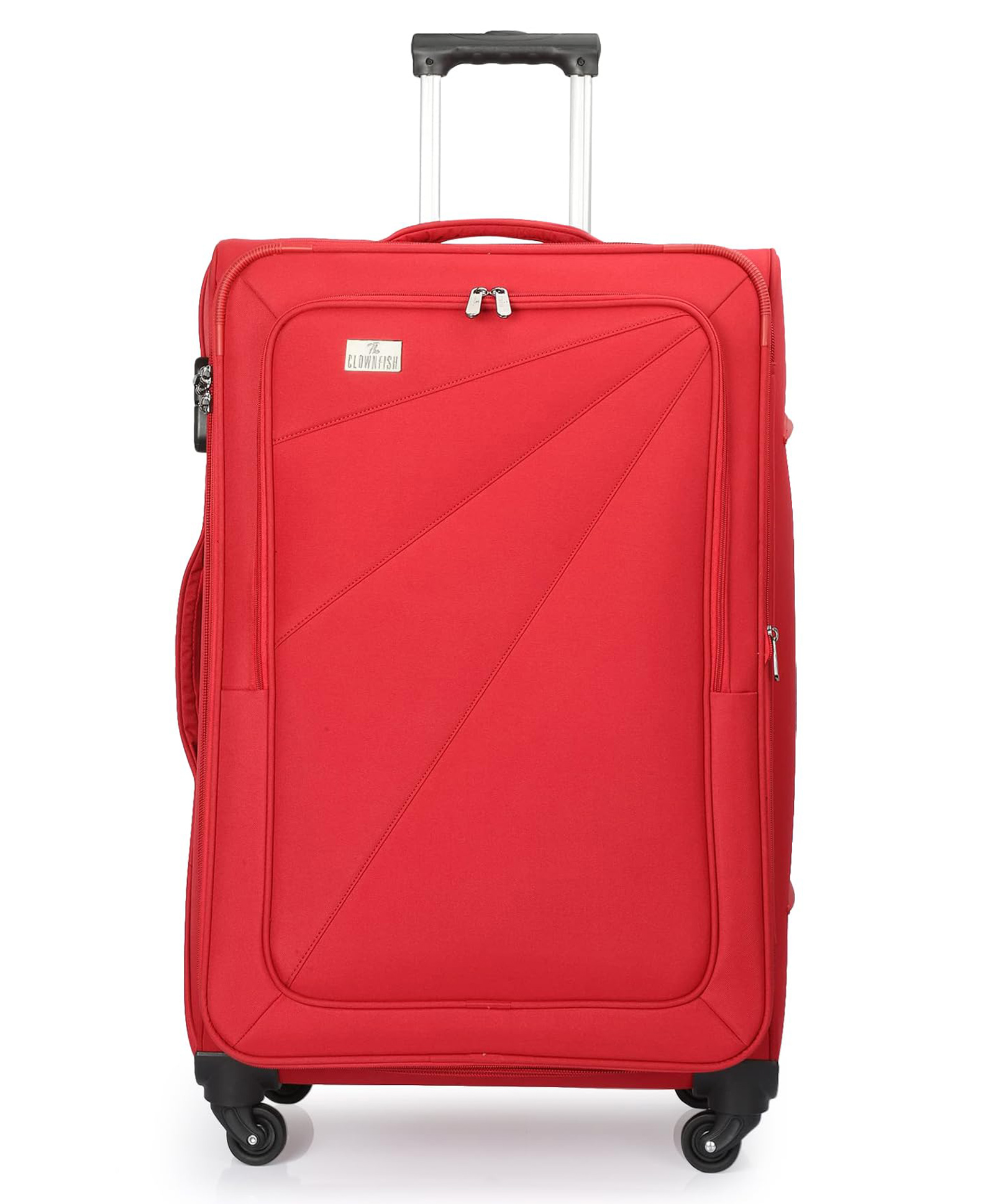 (TCFSCPO-RL-20INRD) The Clownfish Farren Suitcase Polyester Luggage Four Wheel Trolley Bag- Red (Small Size- 20 inch)-image-38
