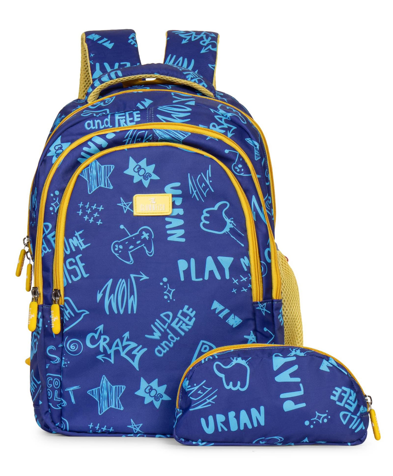 (Scholastic-New)- The Clownfish Scholastic Series Kids School Bag with Free Pencil Pouch - Blue Yellow-picture-28