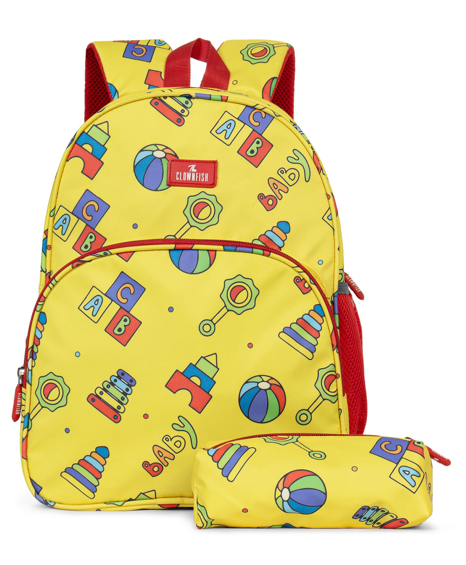 (Cosmic Critters-New)- The Clownfish Cosmic Critters Kids School Bag with Free Pencil Pouch - Yellow Block-picture-37