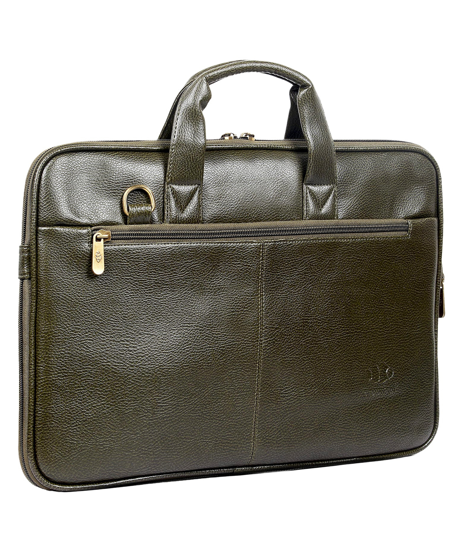 (TCFLBFL-IN12MH50) The Clownfish Cadmus Faux Leather Slim Expandable 12 inch Laptop Messenger Bag Laptop Briefcase (Green)-image-23