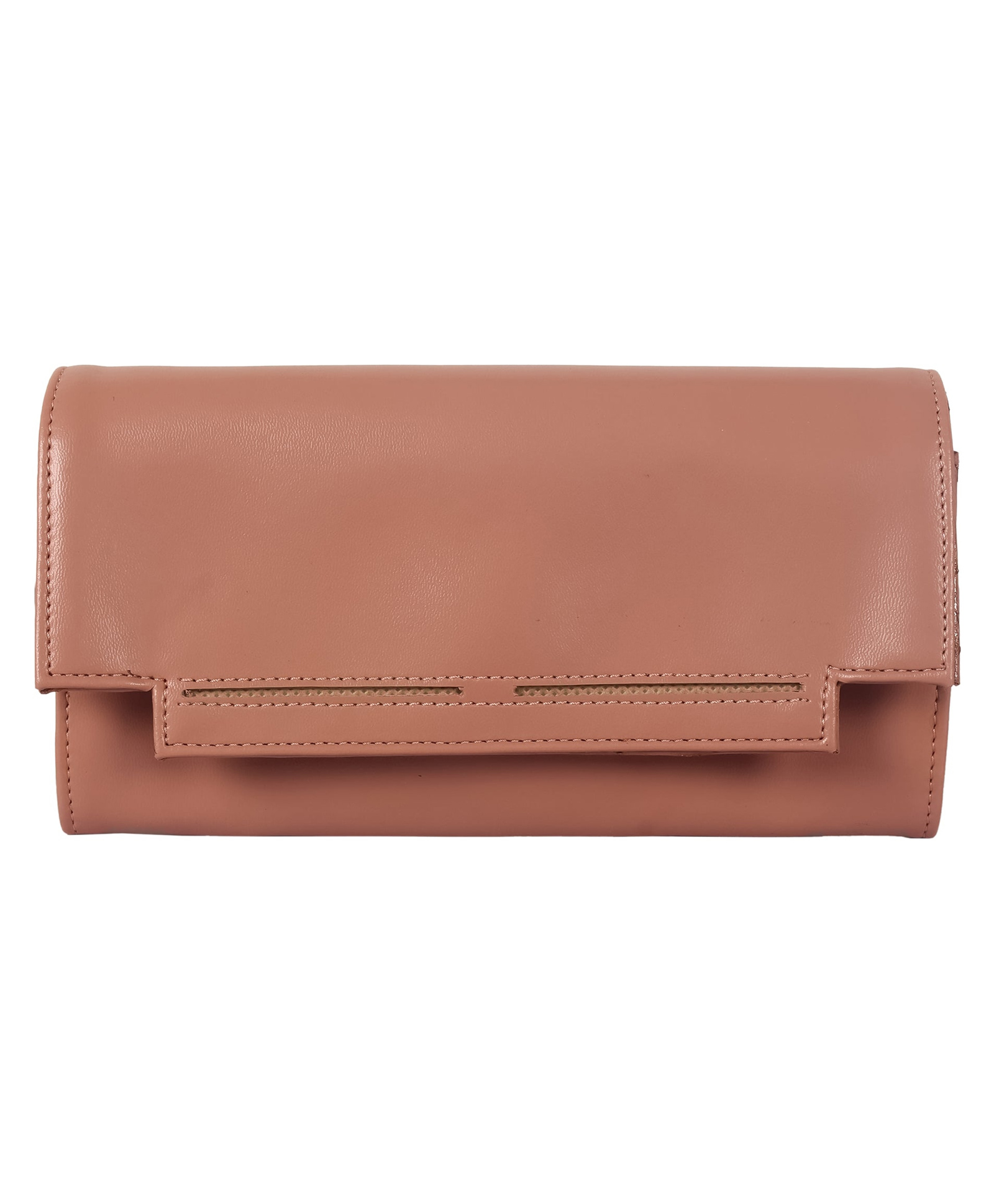(TCFLWFL-KAPR2) The Clownfish Laura Collection Womens Wallet Clutch Ladies Purse with Multiple Card Slots (Apricot)-image-11
