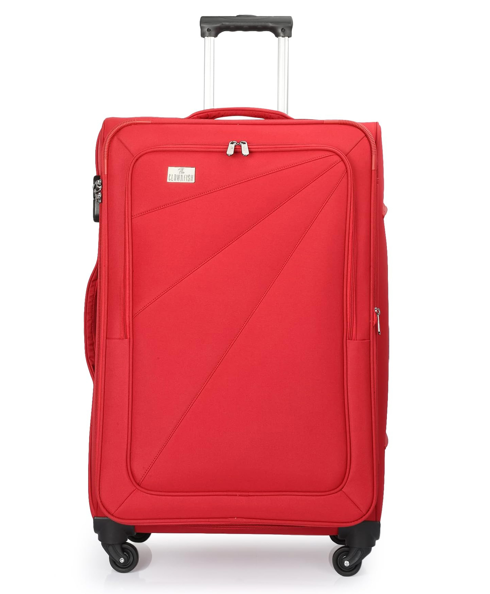 (TCFSCPO-RL-24INRD) The Clownfish Farren Suitcase Polyester Luggage Four Wheel Trolley Bag- Red (Medium Size- 24 inch)-image-17