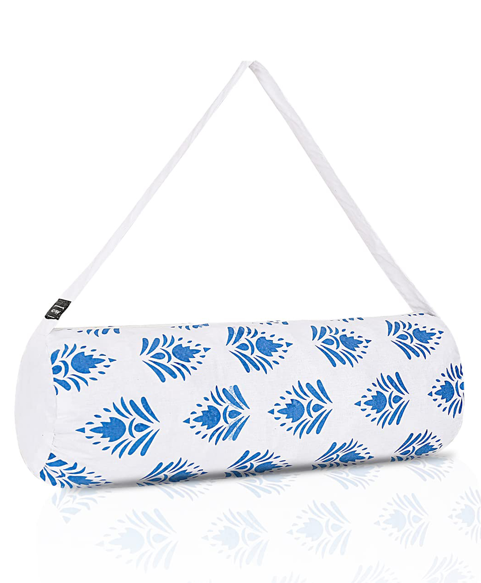 Strauss Breathable Cotton Gym Bag, Leaf Design (Blue white)-picture-18