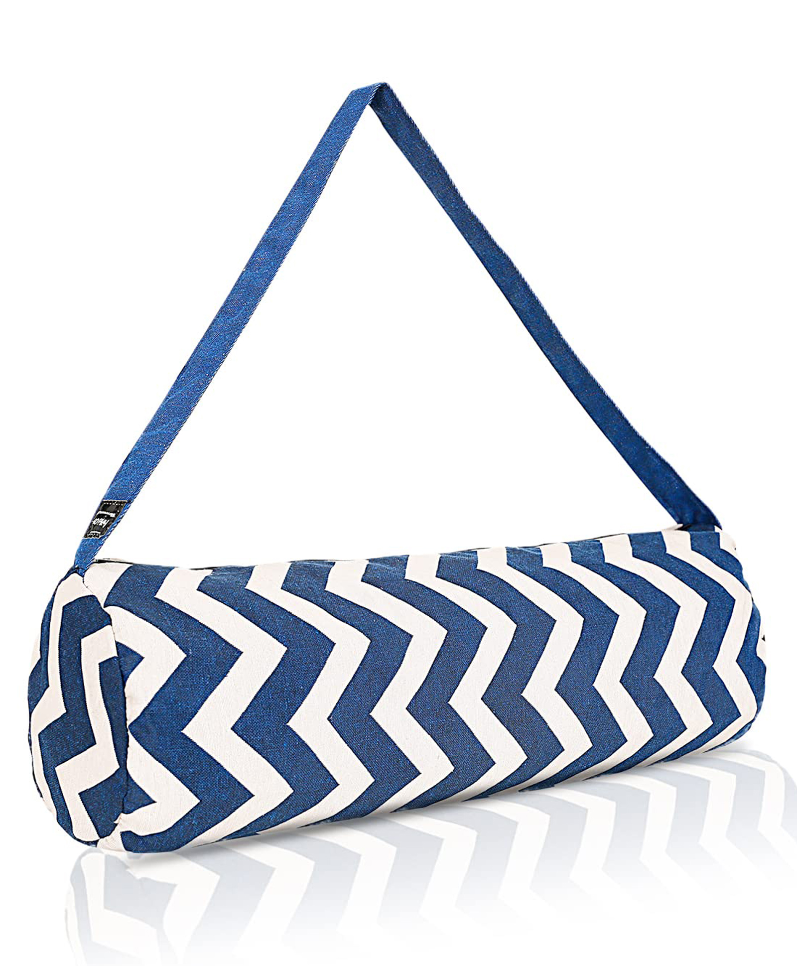 Strauss Jacquard Gym Bag, Zig Zag Design (Blue Cream)-picture-16