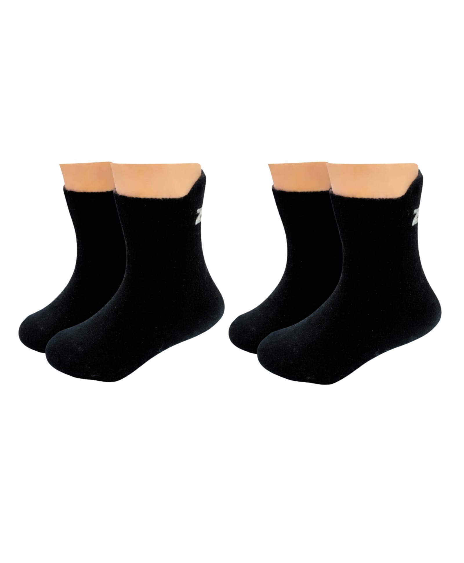 Zikku Cotton Lycra Knit Pack Of 2 Solid Socks - Black-picture-12