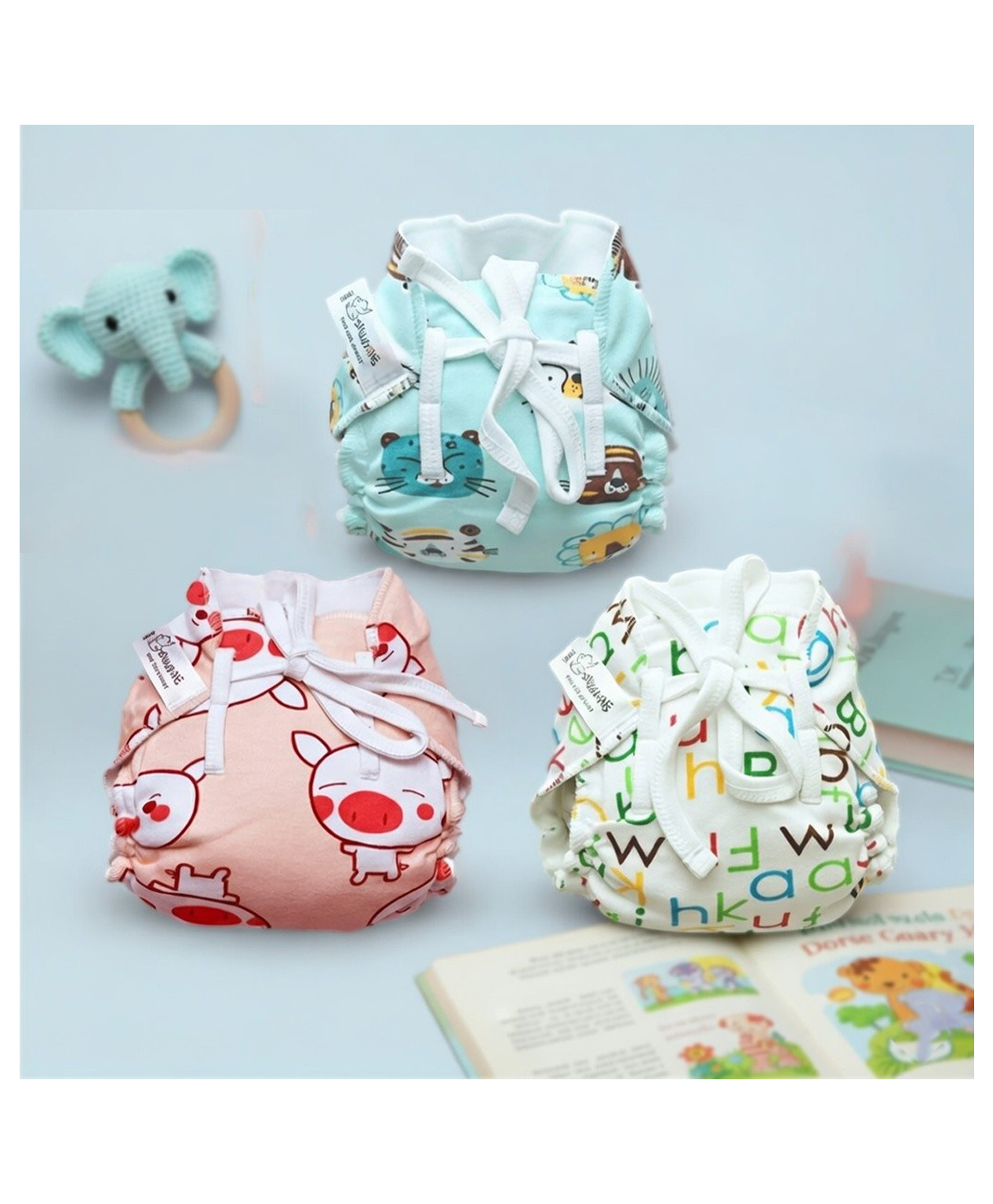 Snugkins Baby Langot & Nappies for Newborn Babies 0-6 Months Pack of 3-picture-27