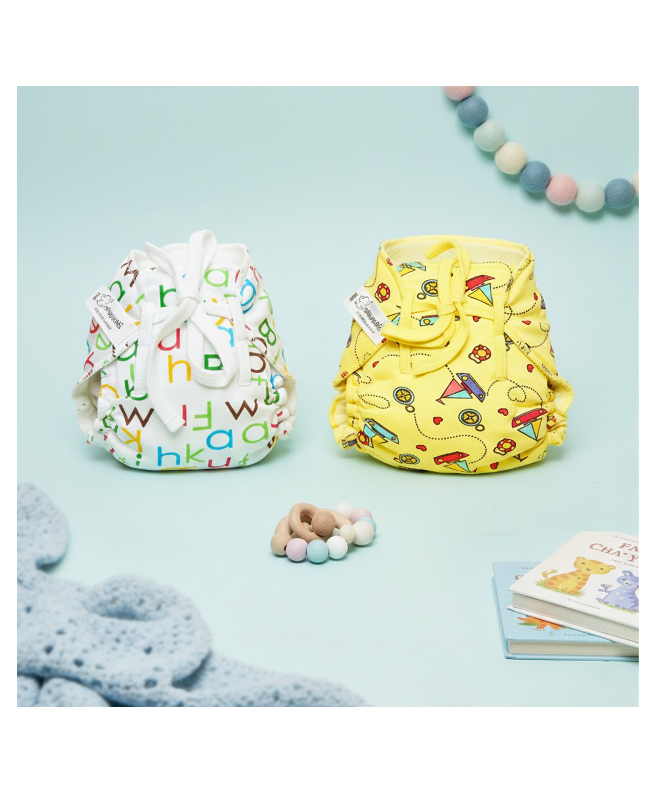 Snugkins Baby Cotton Langot & Nappies for Newborn Babies 6-12 Months Pack of 2-image-42