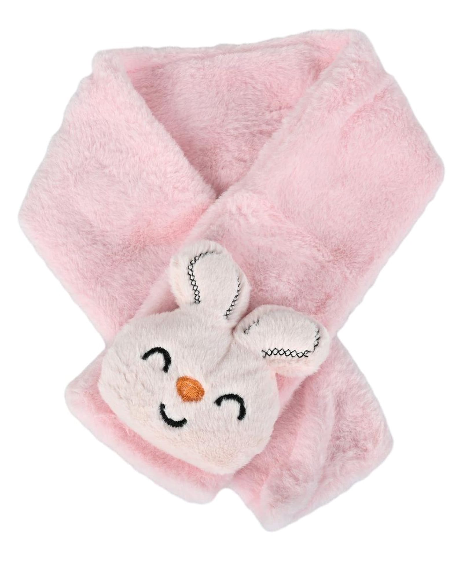 Kid-O-World Fur Knit Bunny Face Applique Detailed Muffler - Pink-image-21