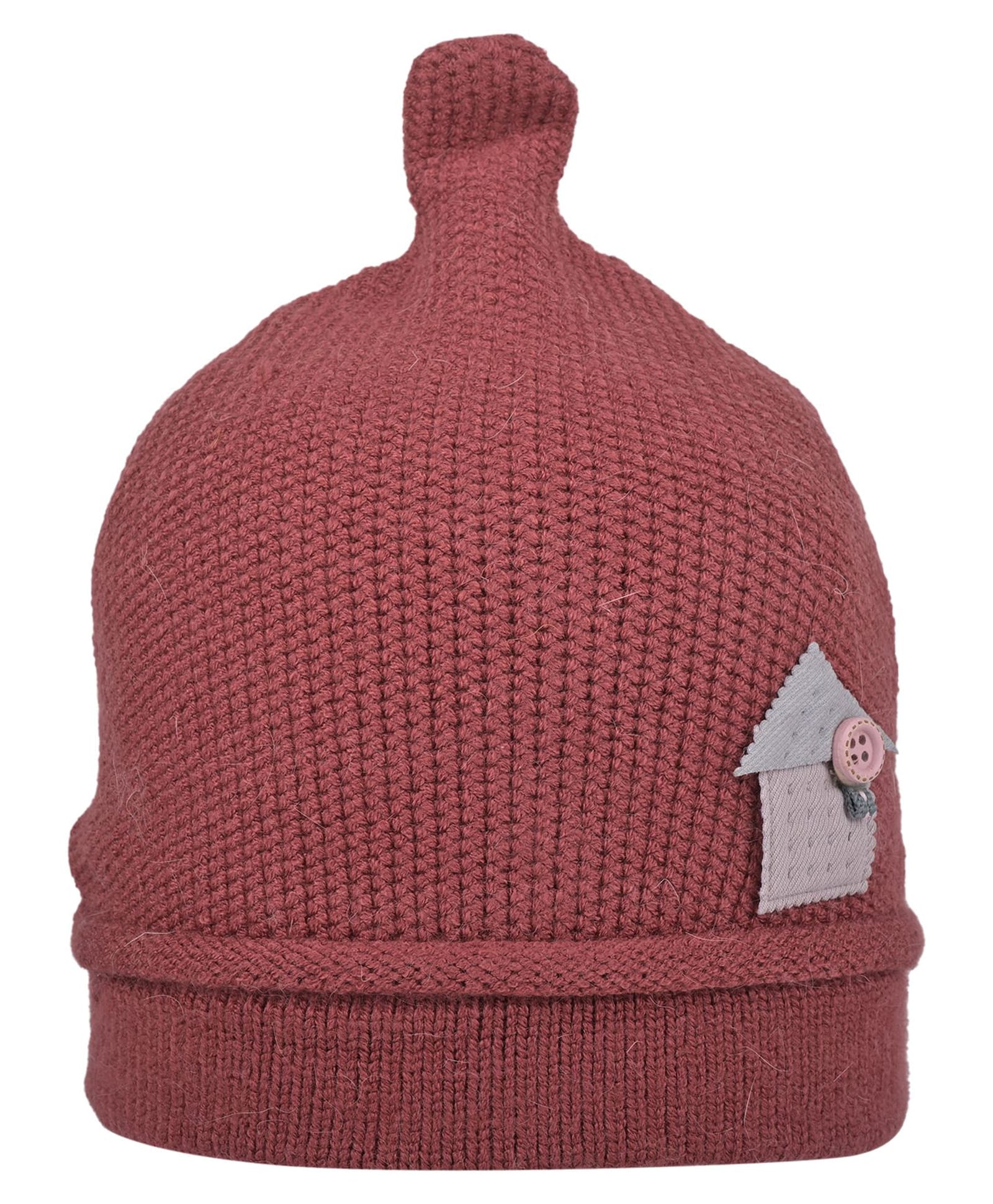 Kid-O-World Knit Hut Patch Detailed Cap - Red - Circumference 48 Cm-image-9
