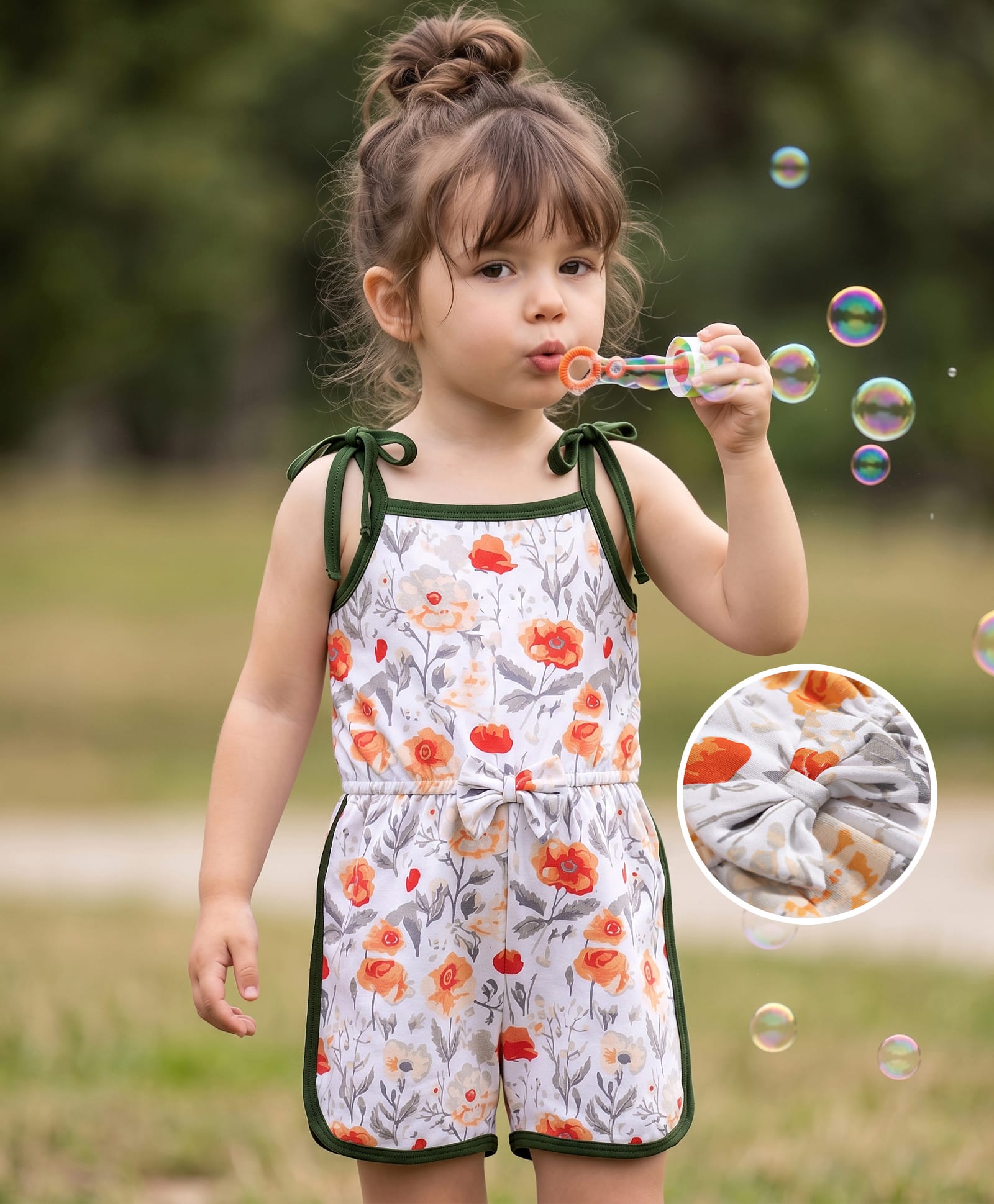 Mark & Mia Cotton Knit Sleeveless Jumpsuit with Floral Print - White-picture-10