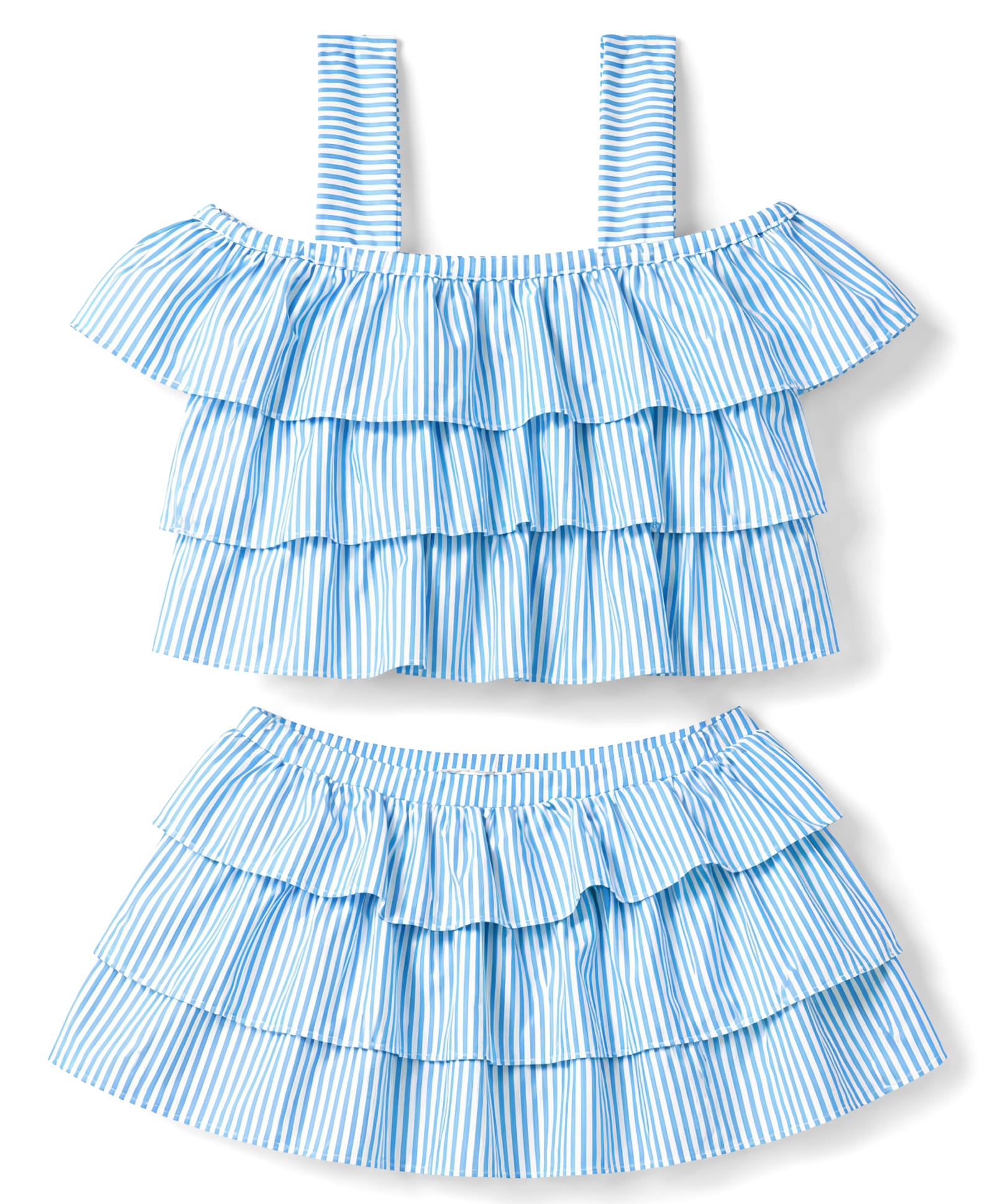 Babyhug Water Repellant Sleeveless Striped Two Piece Swimsuit - Light Blue-image-49