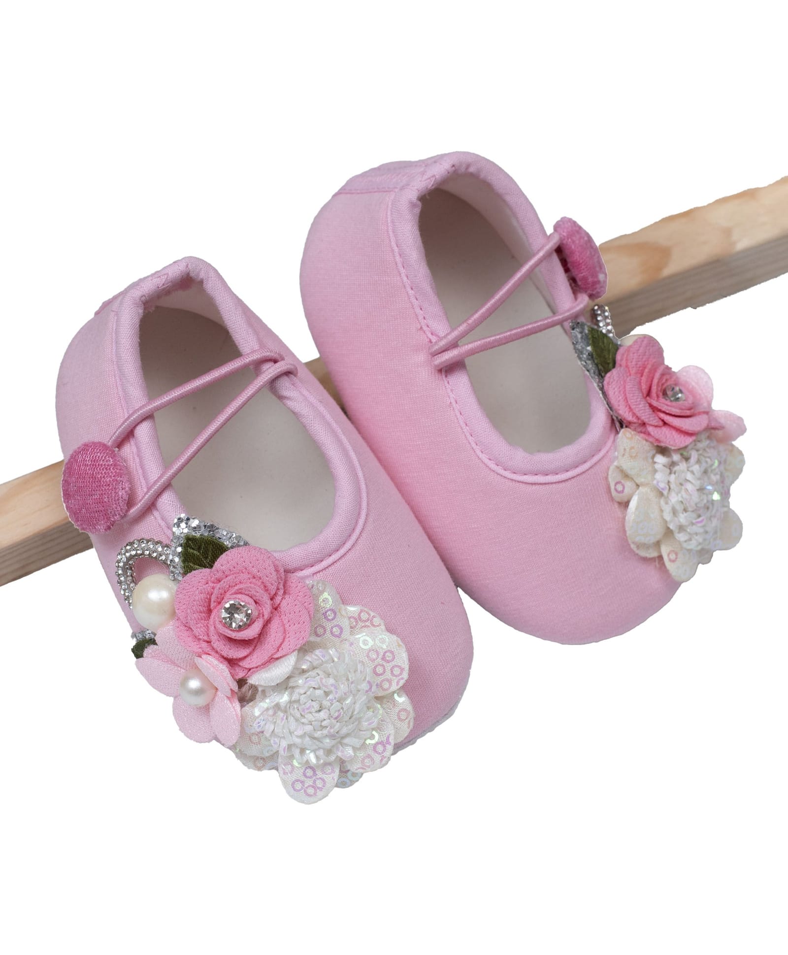 Daizy Floral Applique Detailed Booties - Baby Pink-picture-20