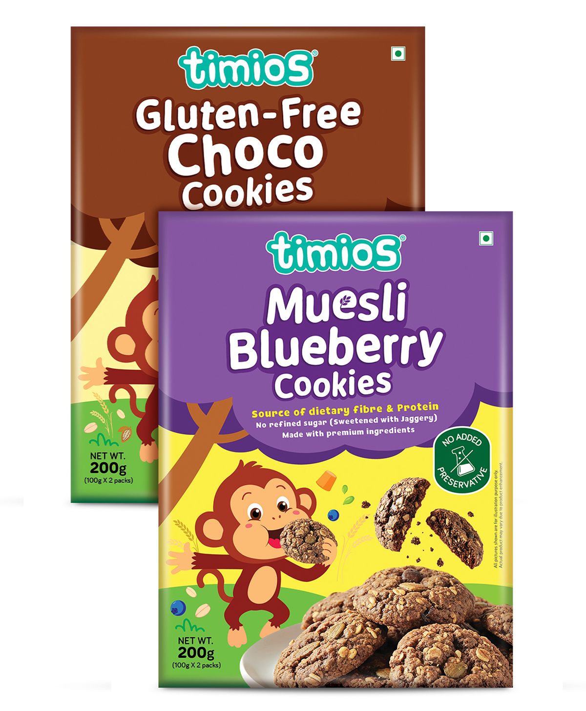 timios Muesli Blueberry Cookies & Gluten Free Choco Cookies Pack of 2 - 400 g-image-29