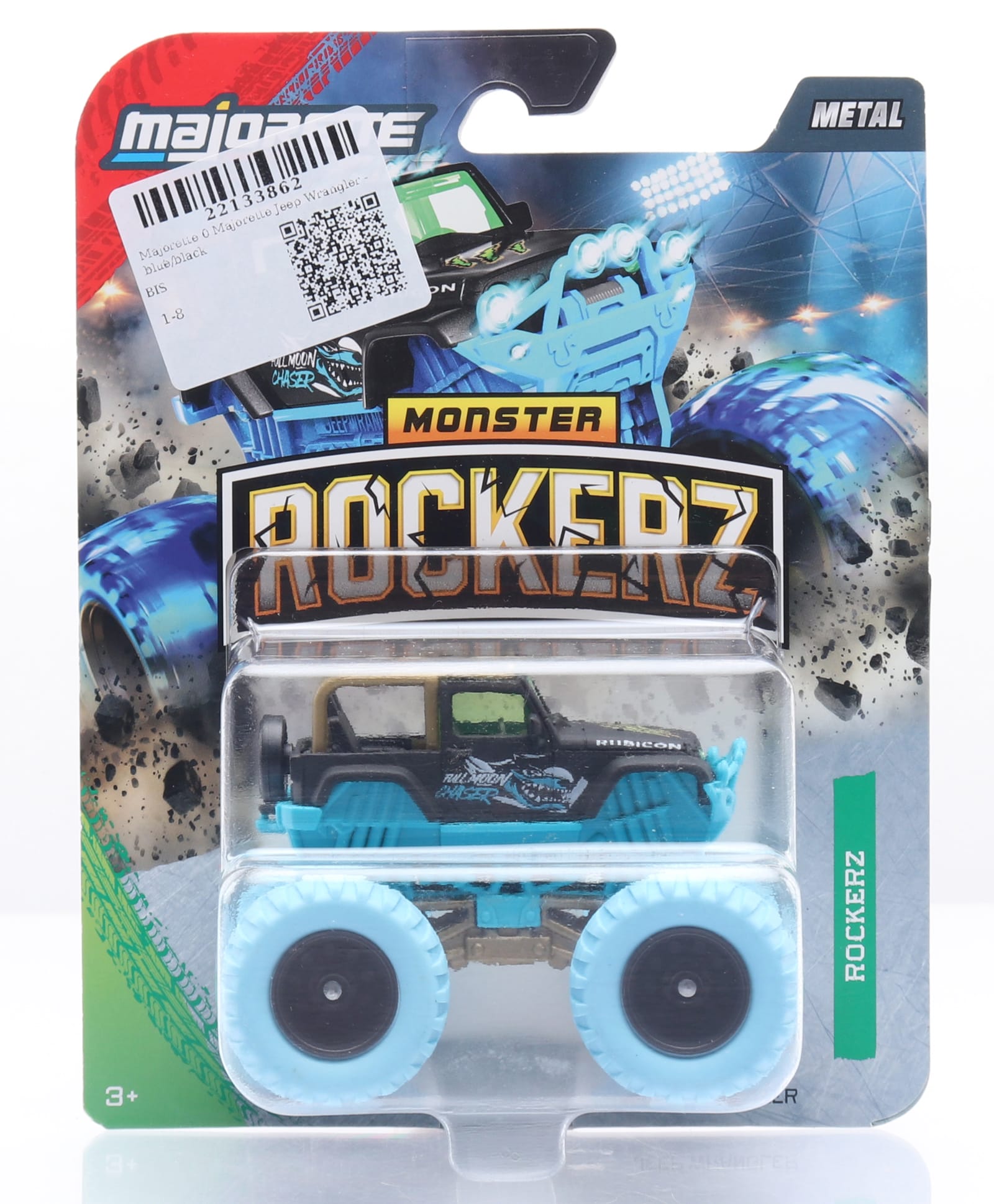 Majorette Jeep Wrangler Free Wheel Moving Monster Truck - Blue & Black-image-8