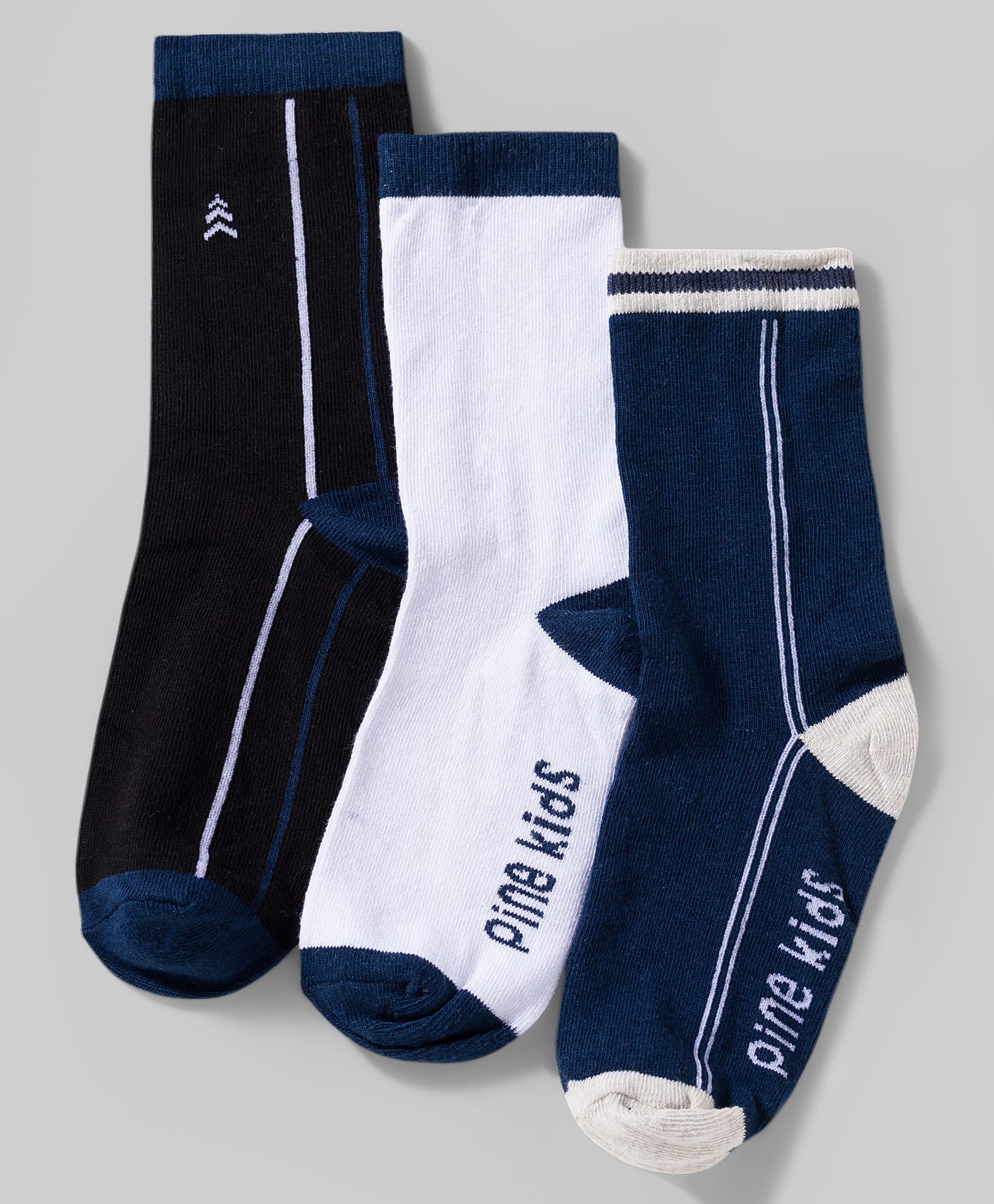 Pine Kids Cotton Knit Ankle Length Socks With Text Design Pack Of 3 ( Colour May Vary )-picture-16