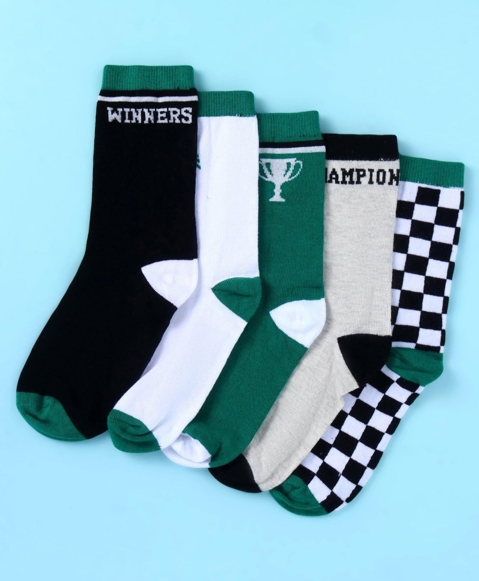 Pine Kids Knit Ankle Length Socks with Race Theme Design Pack of 3 - (Colour May Vary)-image-31
