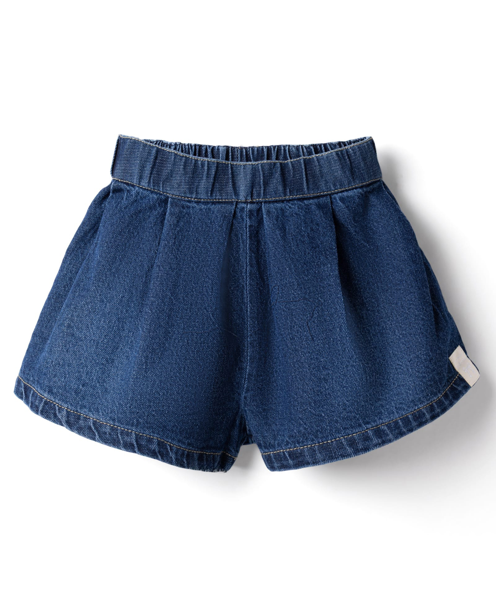 Little Kangaroos Denim Woven Above Knee Length Solid Color Skort - Navy Blue-picture-13