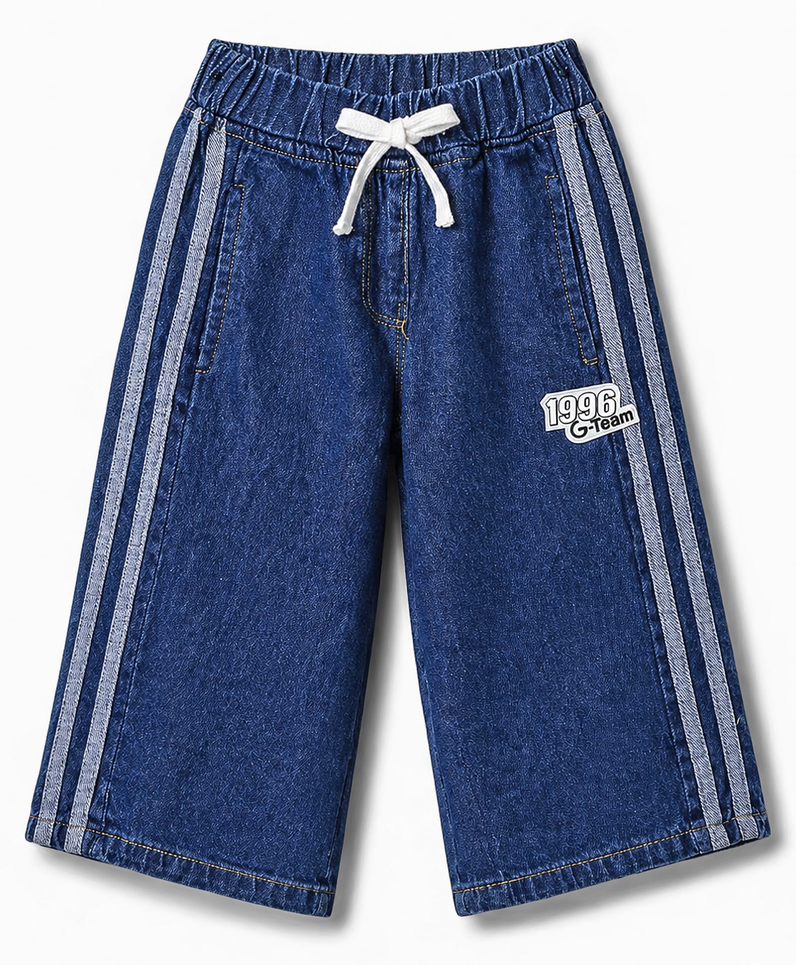Little Kangaroos Full Length Denim Jeans with Patch Detailing - Light Blue-picture-21