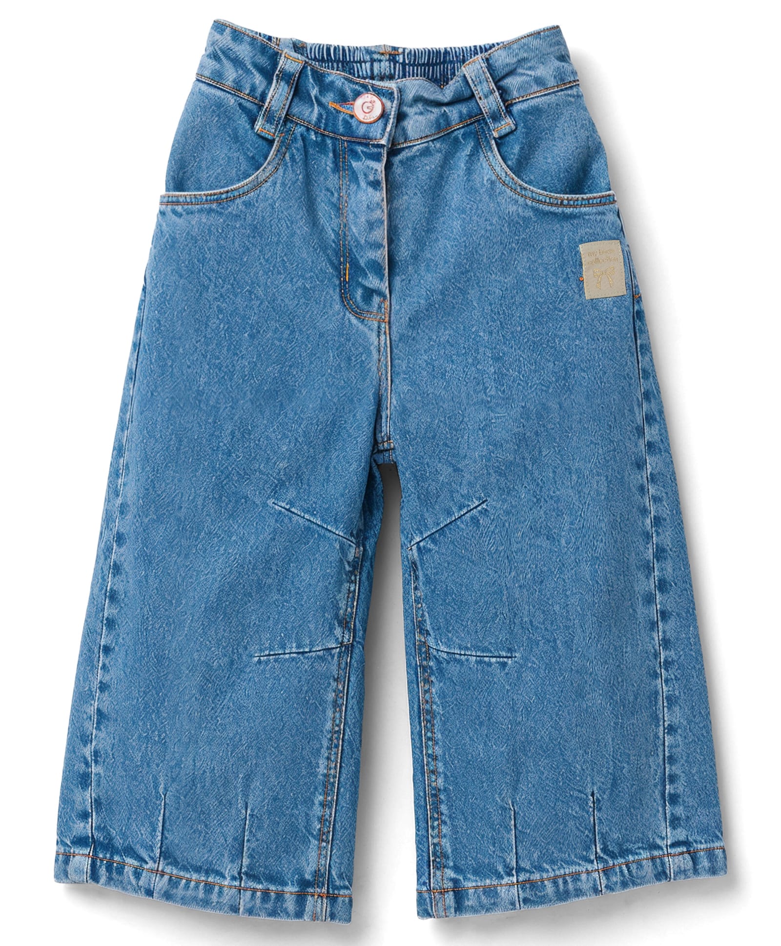 Little Kangaroos Denim Full Length Cut N Sew Washed Jeans - Light Blue-picture-11