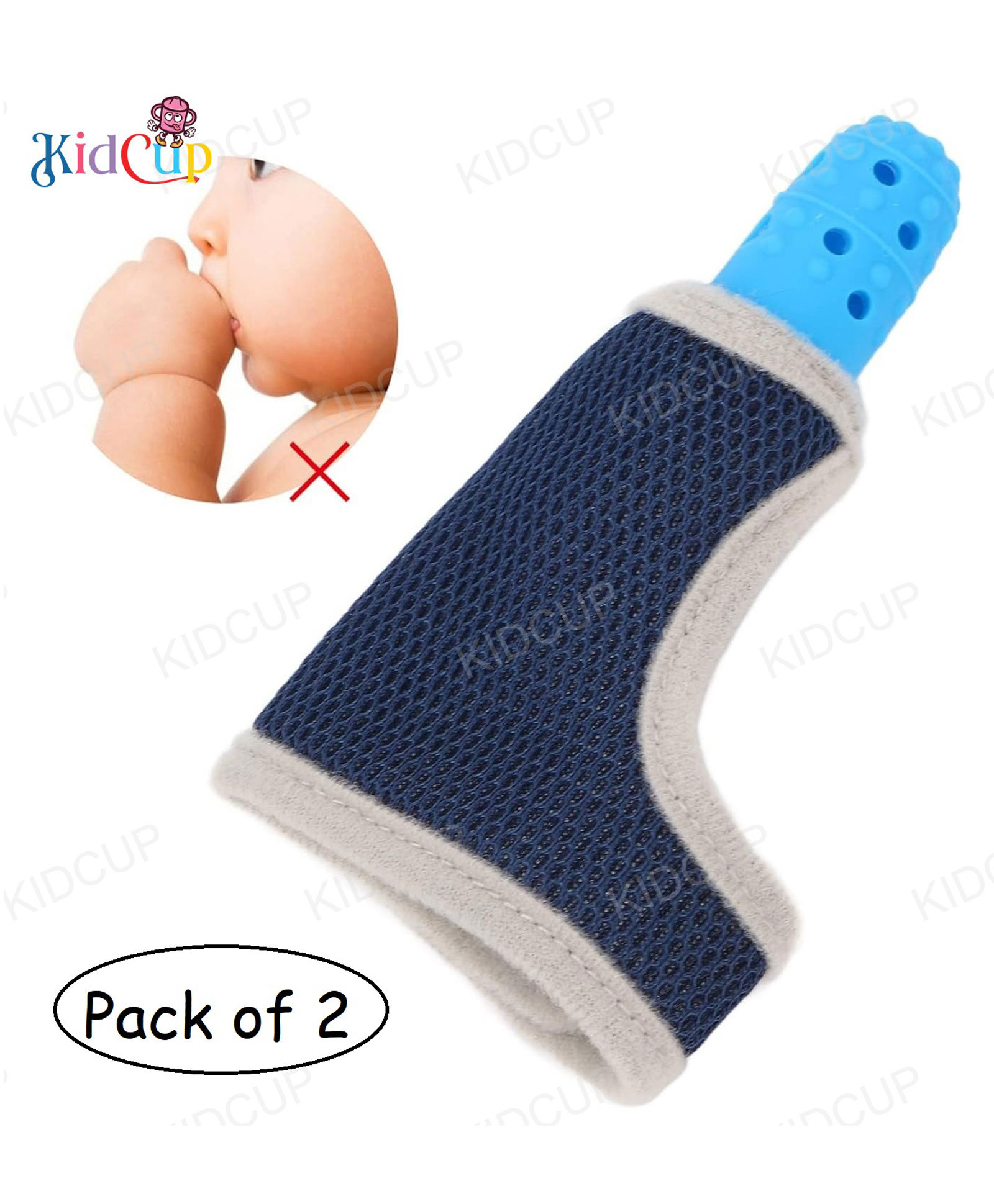 Kidcup Baby Thumb teether - Blue (pack of 2)-image-7