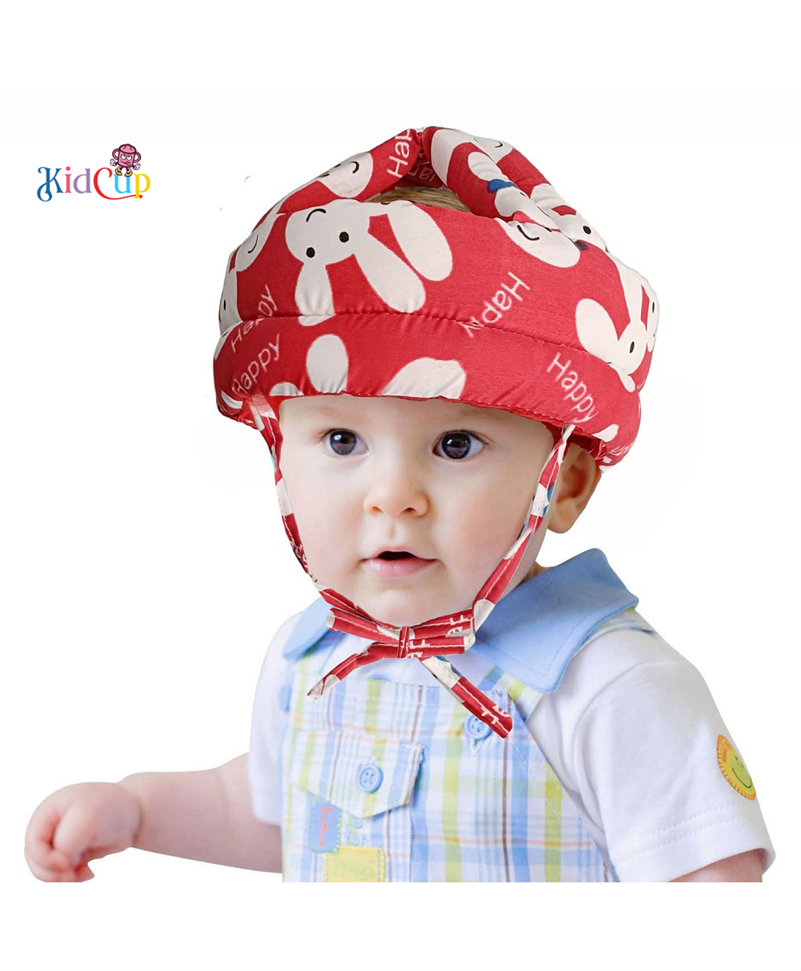 Kidcup Adjustable Cushioned Baby Safety Helmet Happy Red (Print May Vary)-image-10