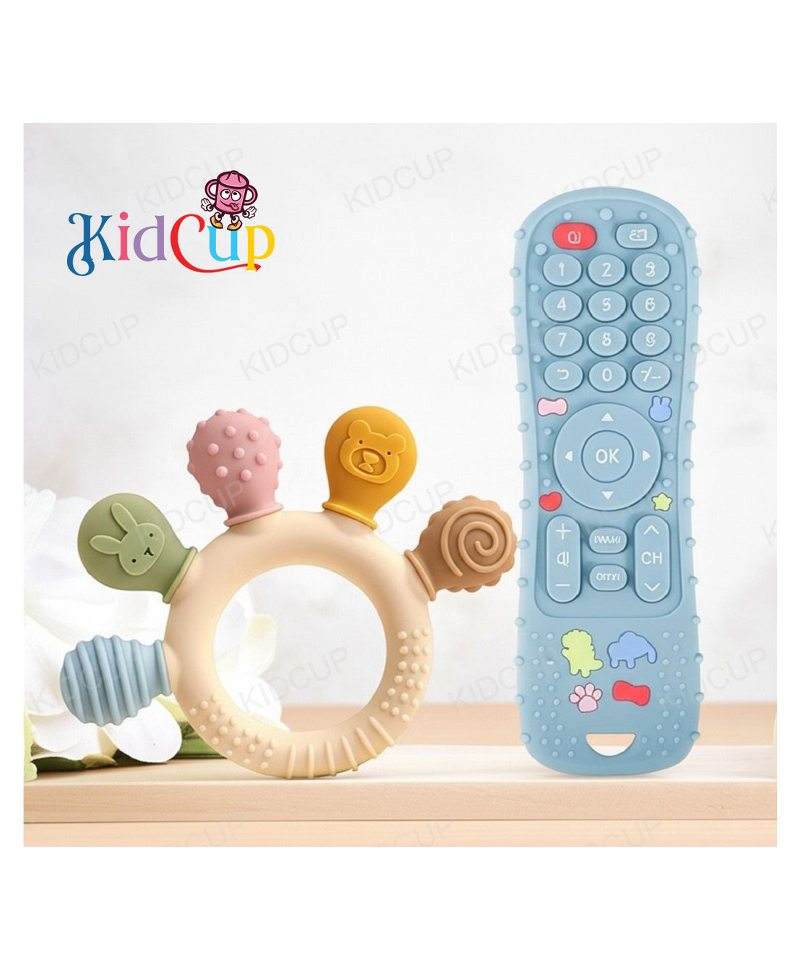 Kidcup Multi Texture Silicone Teether and Remote Control Teether (Combo)-picture-10