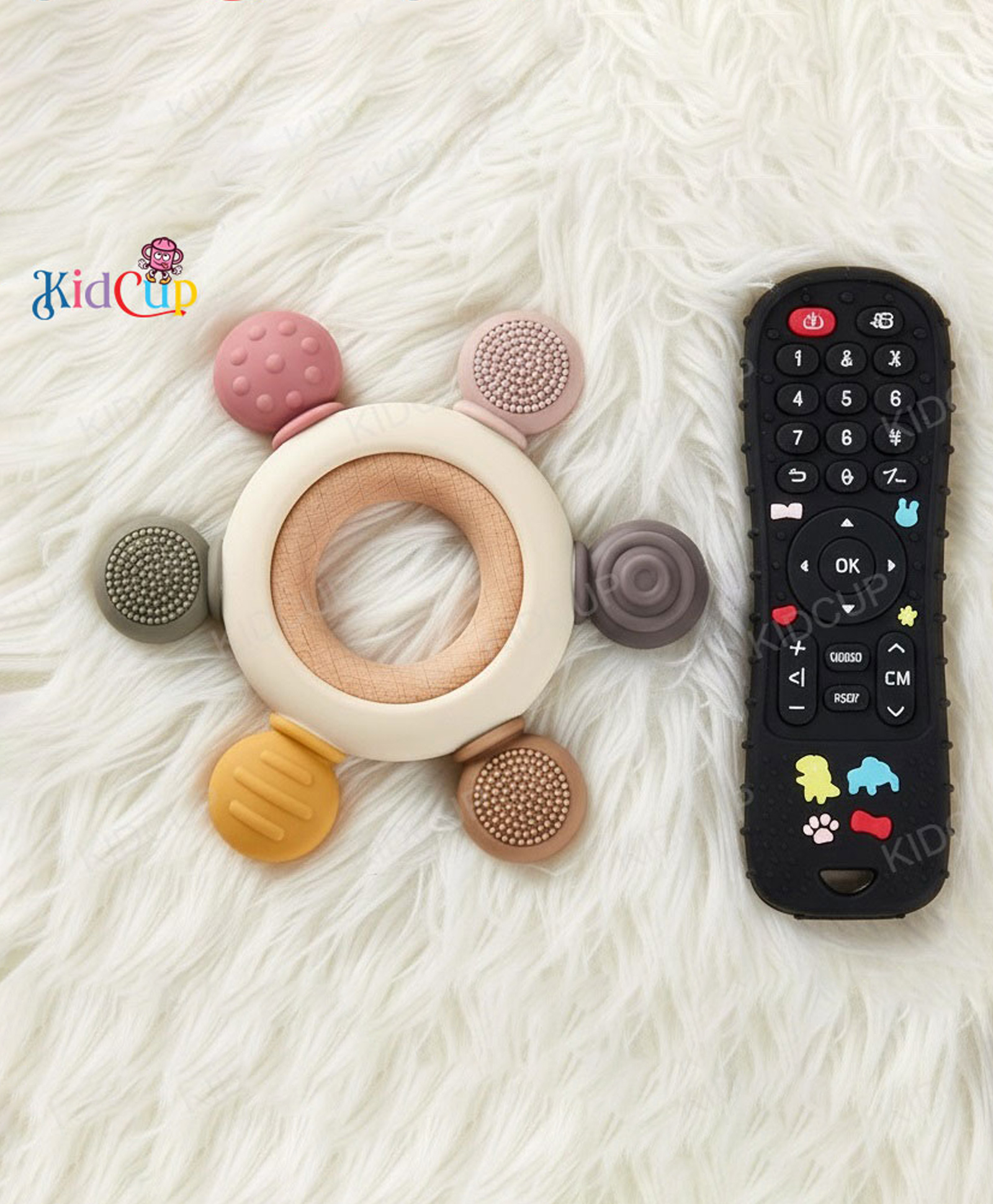 Kidcup Baby Teether with Wooden Ring and Remote Control Teether (Combo)-image-42