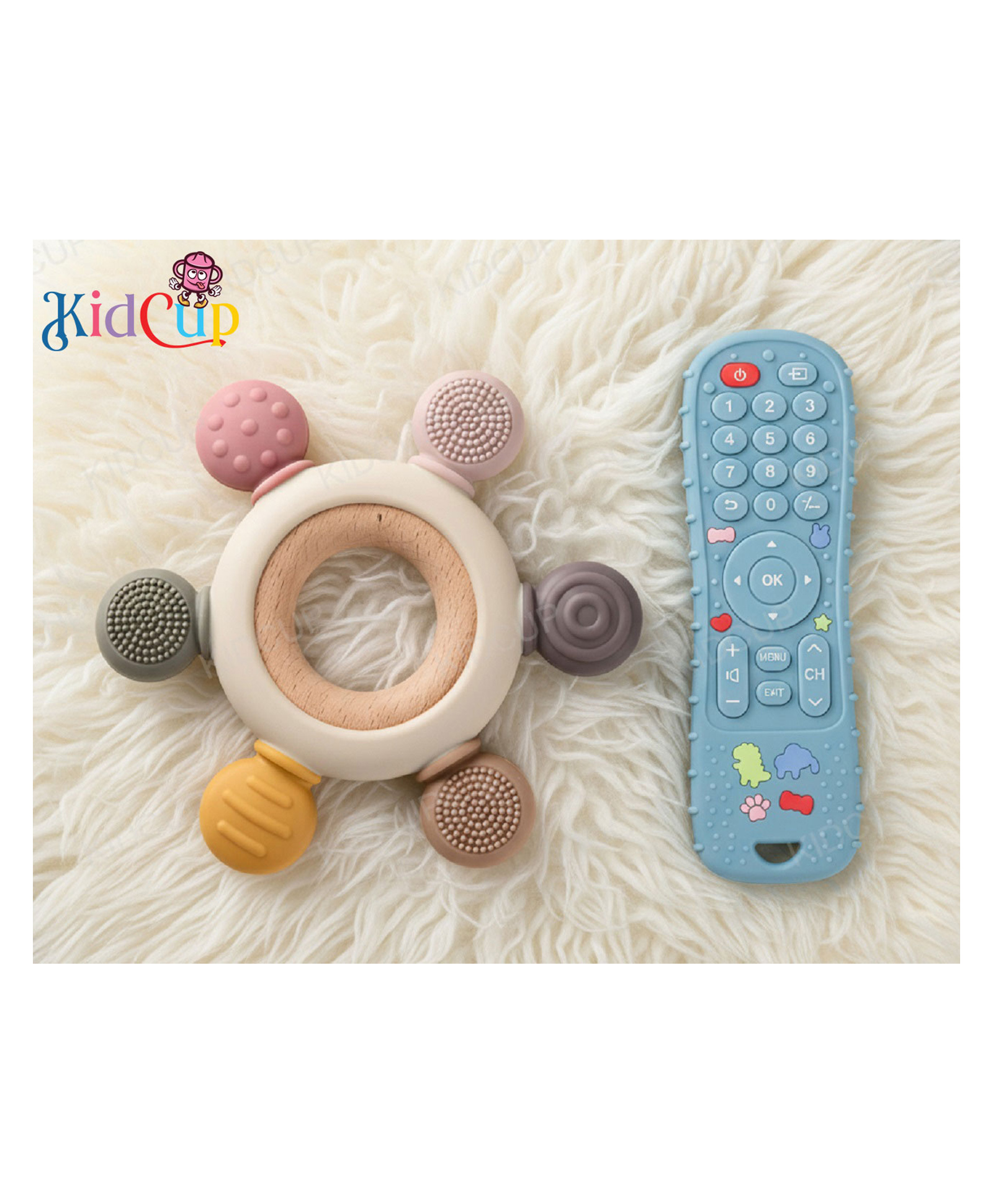Kidcup Baby Teether with Wooden Ring and Remote Control Teether (Combo)-picture-18